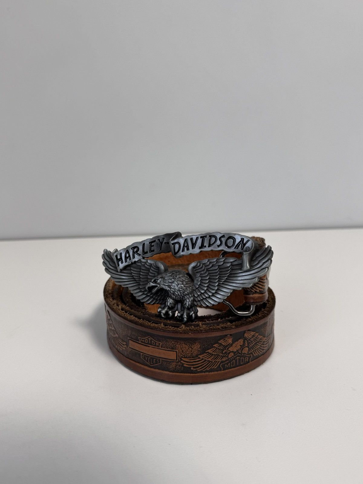 Harley Davidson Vintage Leather Belt Y2K style brown