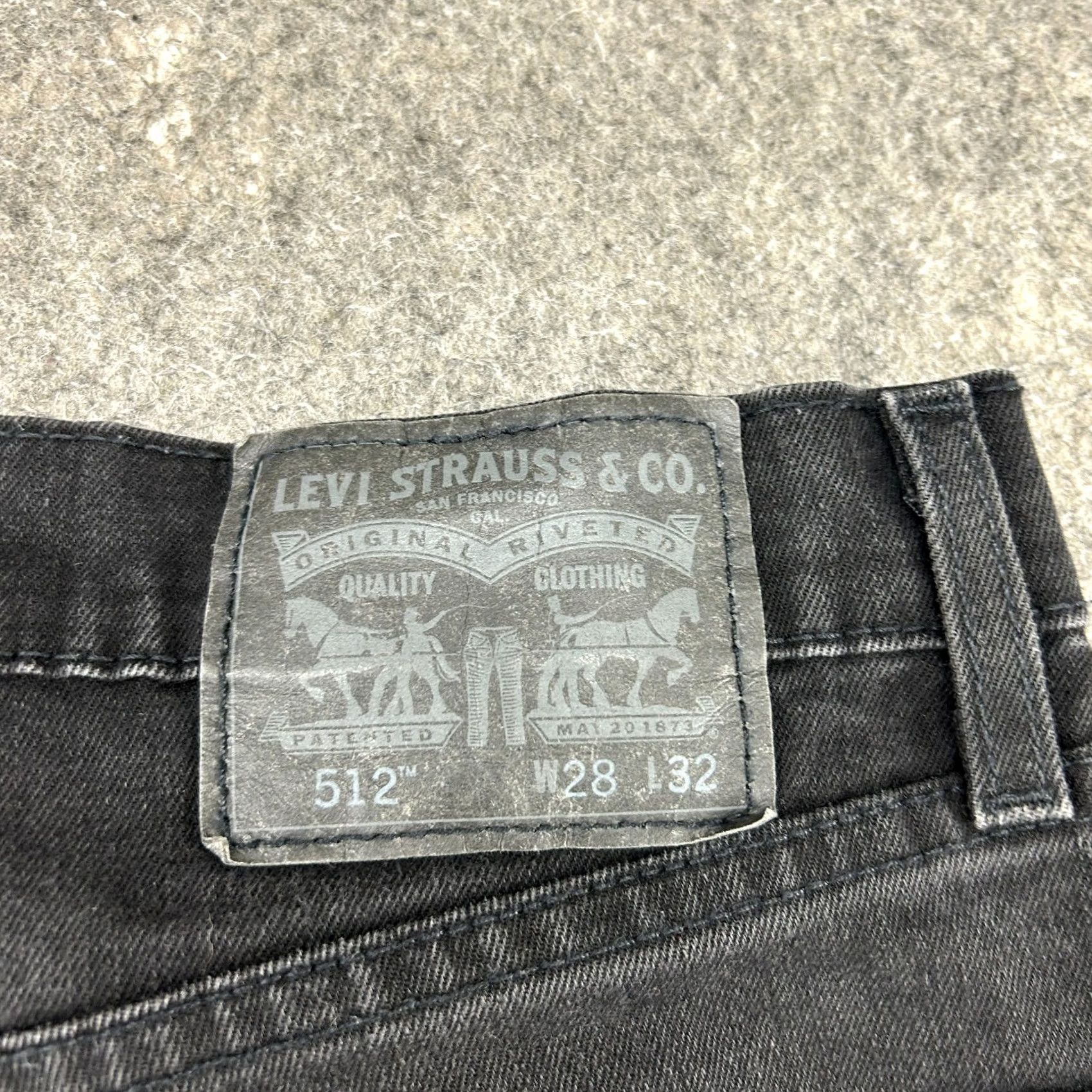 Levi's Levi's 512 Jeans Mens 28x32 Black Dark Wash Slim Fit Stretch Denim Tapered 5-Pocket Regular Rise Mid Handled Zip Button Logo Zipper 32 Inseam Size US 28 / EU 44 - 7 Thumbnail
