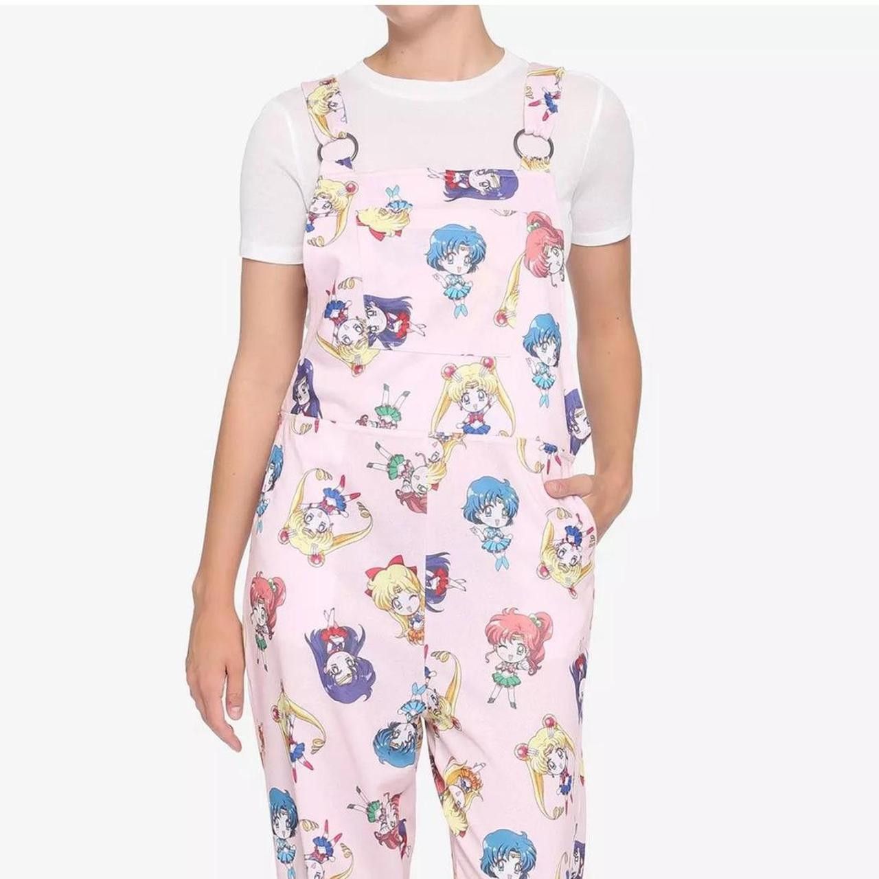 Designer Sailor Moon Cartoon Print Overalls – S/M Size 28" / US 6 / IT 42 - 1 Thumbnail