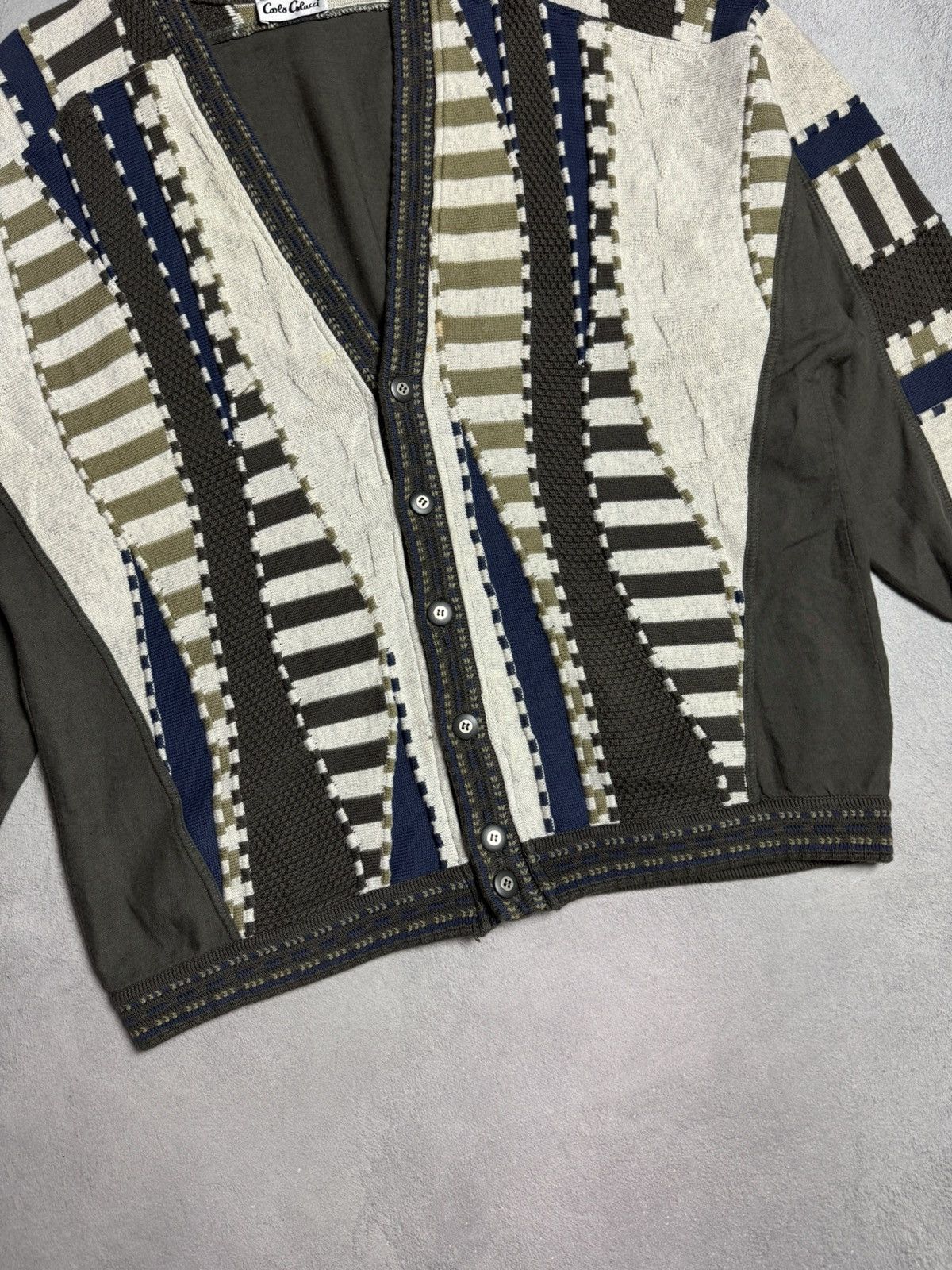 Carlo Colucci Carlo Colucci Vintage Cotton Acrylic V-Neck Knit Cardigan Size US XXL / EU 58 / 5 - 4 Thumbnail