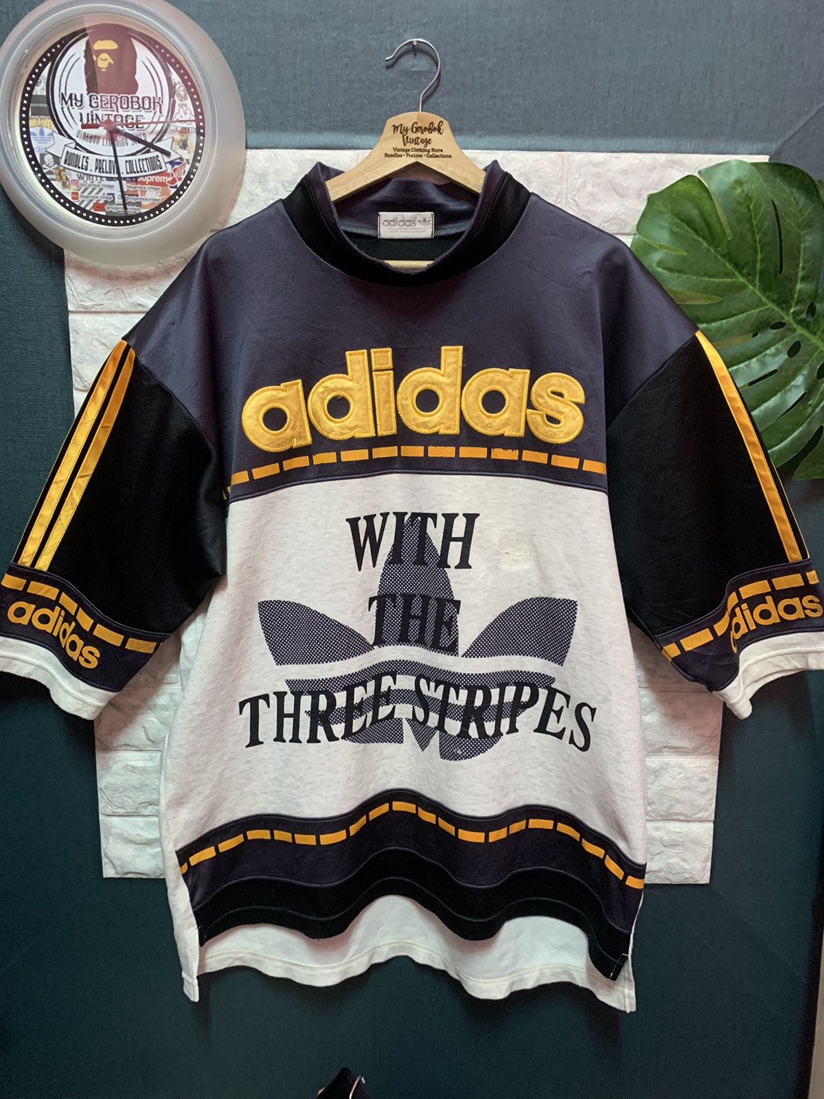 CINTAGE!! Shirt 80'S ADIDAS Descente Stripe