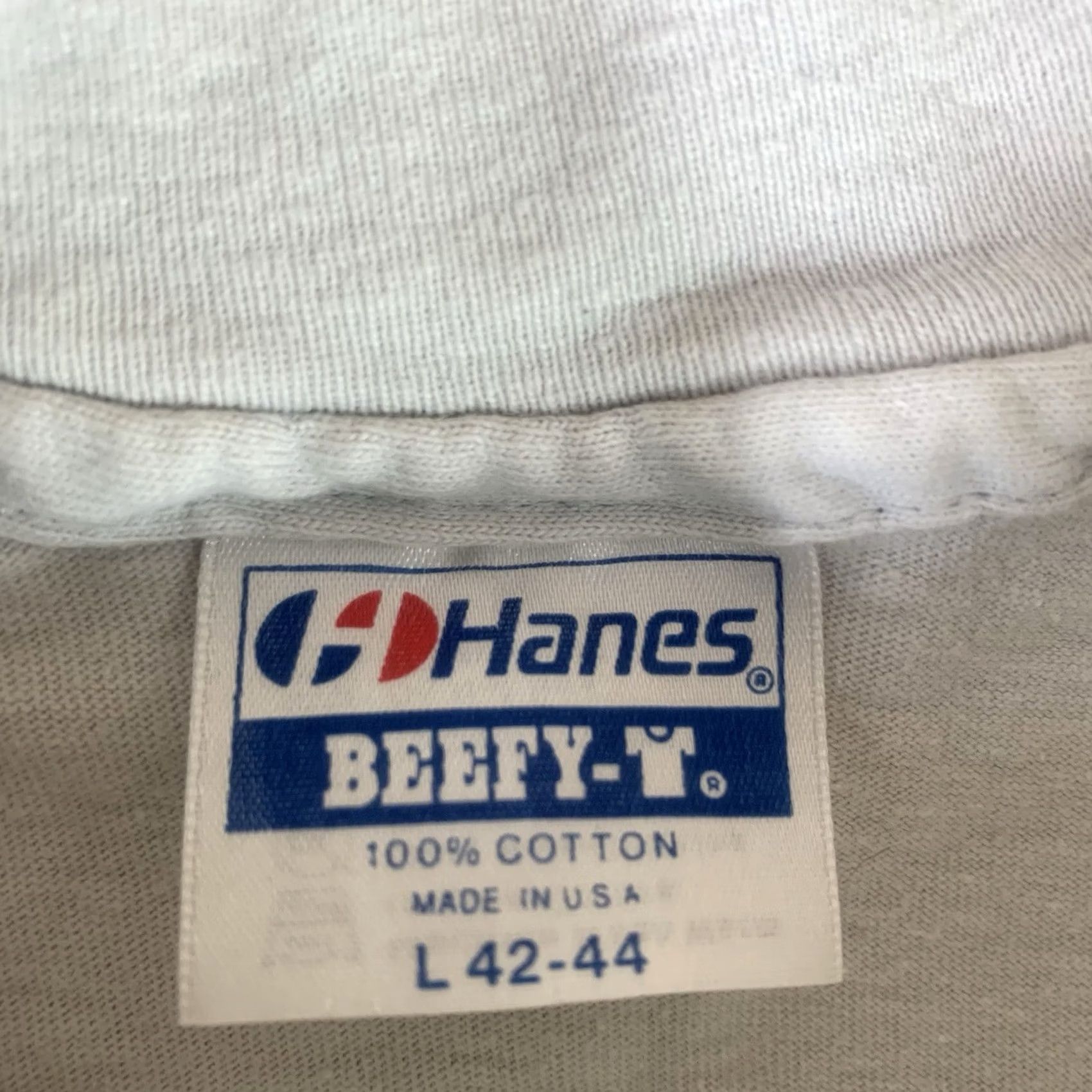 Hanes VINTAGE Hanes Opera Pacific Shirt 1989 the Barber of Seville Made in USA Single stitch Men's Shirt Gray L Crew Neck Short Sleeve Cotton Size US L / EU 52-54 / 3 - 5 Thumbnail