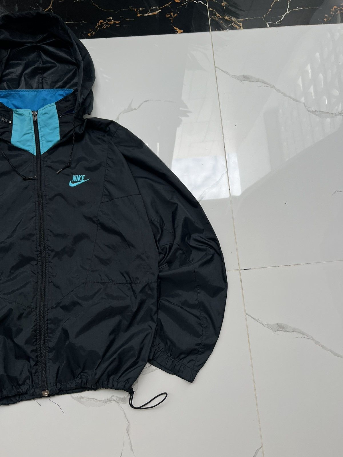 Nike × Vintage 90’s NIKE SWOOSH LOGO HOODED Y2K TRACK JACKET GORPCORE Size US M / EU 48-50 / 2 - 2 Thumbnail