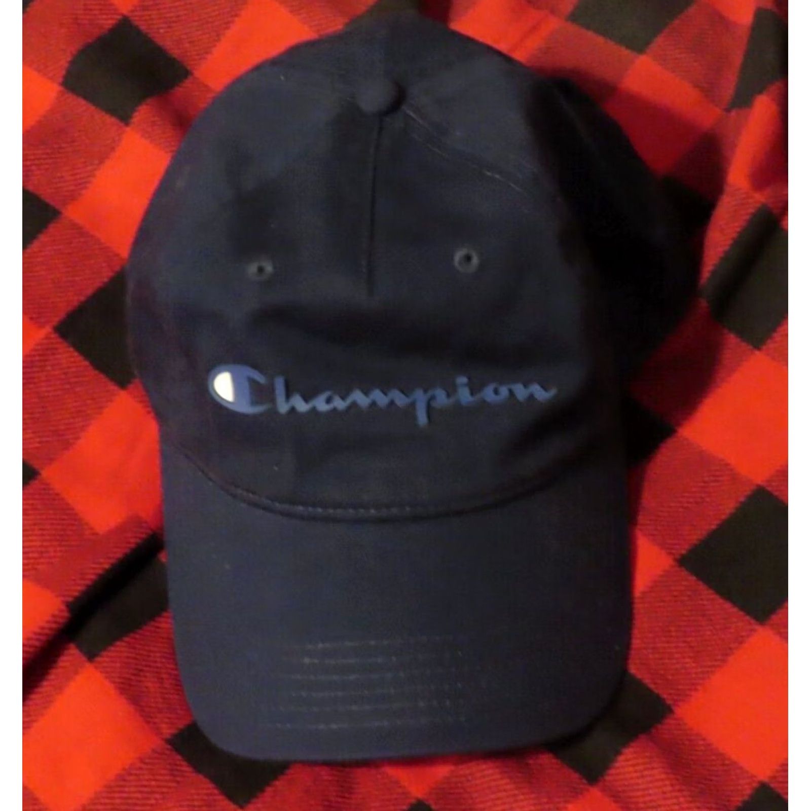 Champion Champion Hat Cap Strap Back Navy Blue Spell Out Logo Adjustable Trucker Mens One Size Blue Logo Size ONE SIZE - 5 Thumbnail