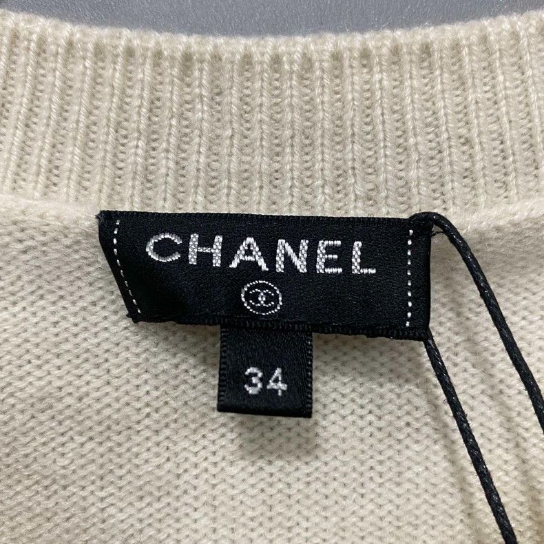 Chanel Chanel Single-breasted beige cashmere knitted cardigan jack Size XXS / US 00 / IT 34 - 4 Thumbnail