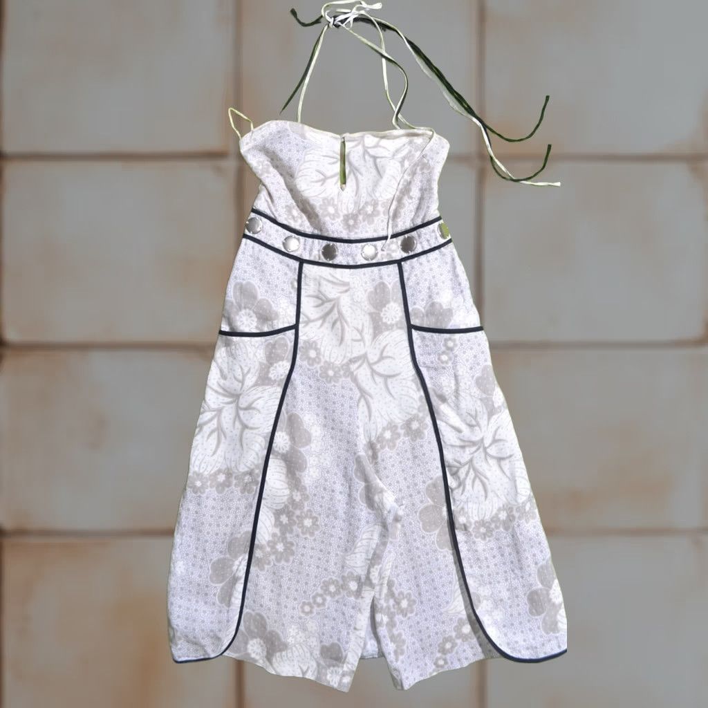 Barbara Bui Barbara Bui Jumpsuit Shirt Dress Linen Sleeveless Flower Print Strappy Size 36 Womens Grey Size XS / US 0-2 / IT 36-38 - 1 Thumbnail