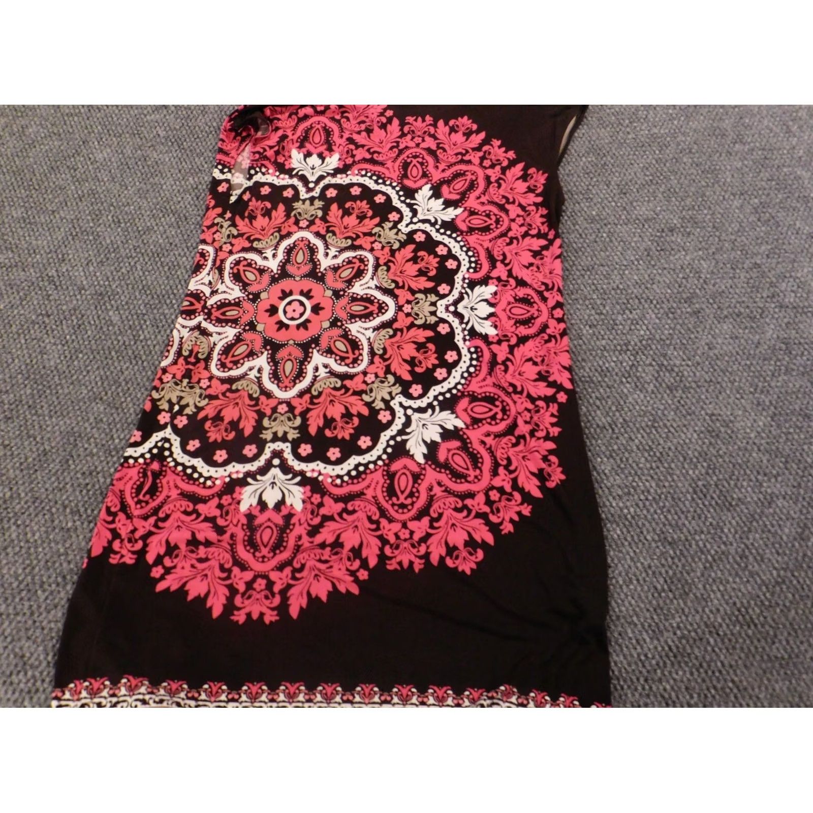 MAGGY LONDON Maggy London Womens Dress A-Line Midi Floral Sleeveless Black 10 Knit Polyester Crochet Mock Neck Zip Summer Size L / US 10 / IT 46 - 7 Thumbnail