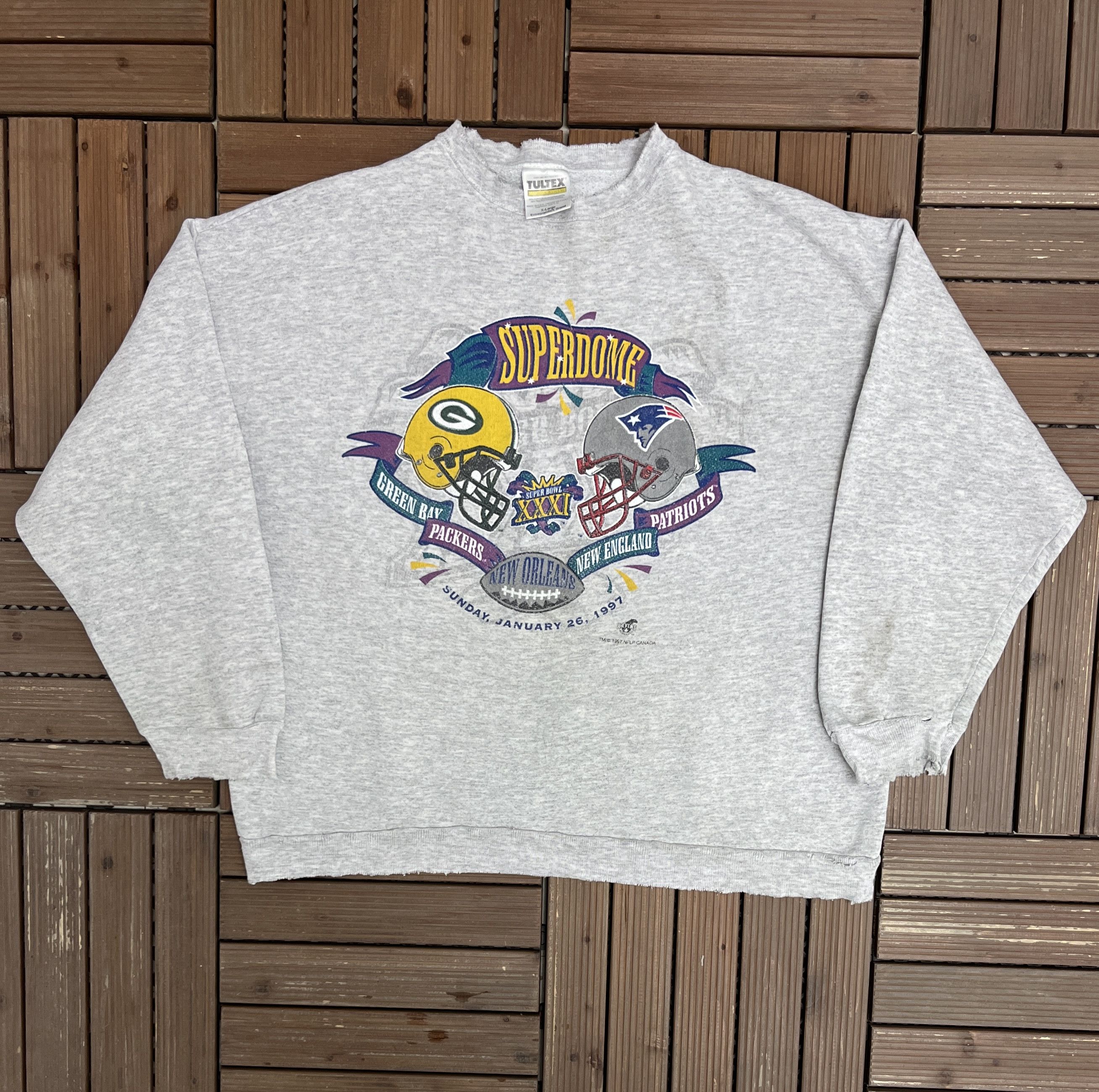 Vintage Patriots vs Packers Super Bowl Vintage Crewneck Size US XL / EU 56 / 4 - 1 Thumbnail
