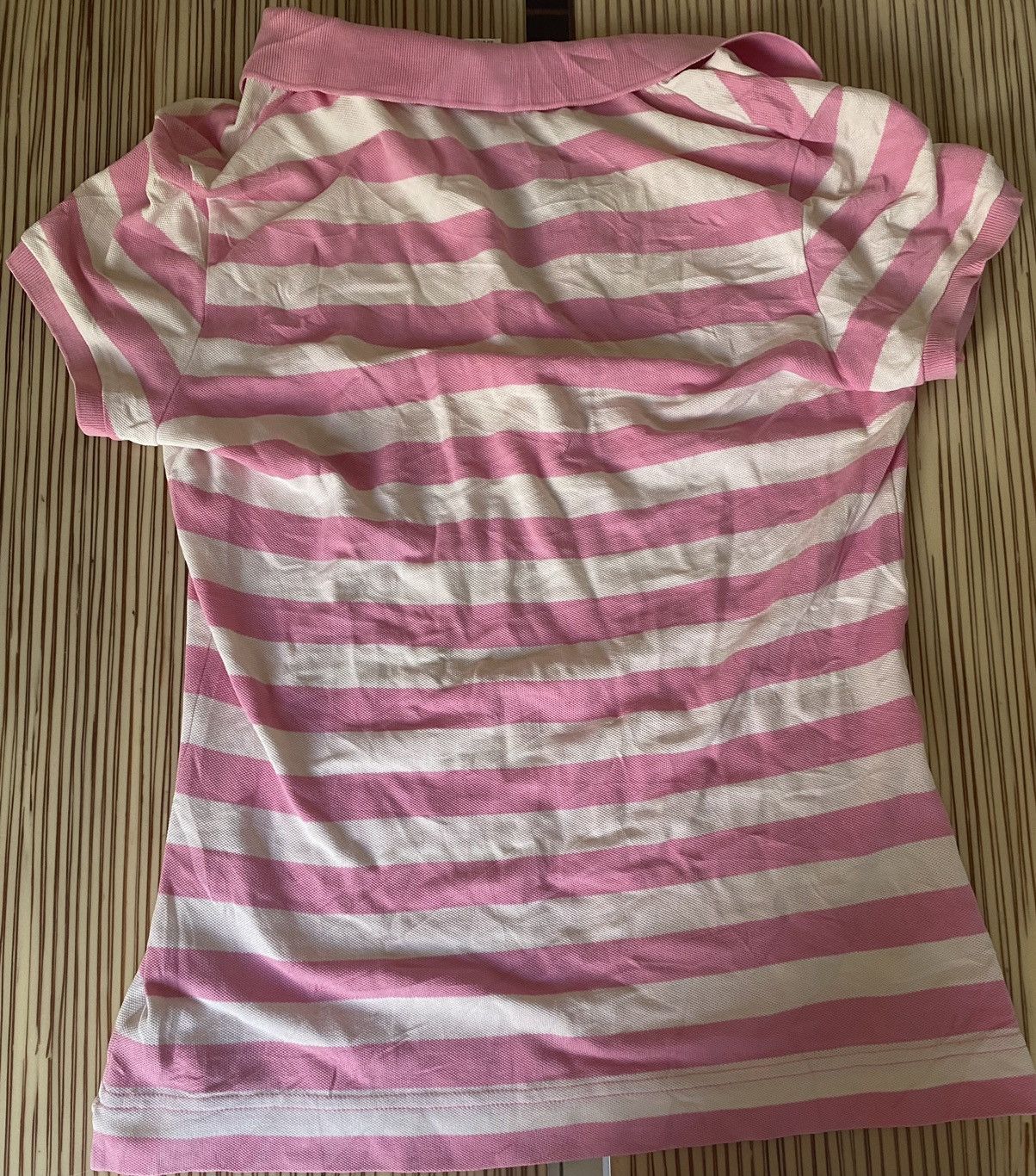Lacoste Lacoste pink and white striped polo Size M / US 6-8 / IT 42-44 - 2 Thumbnail