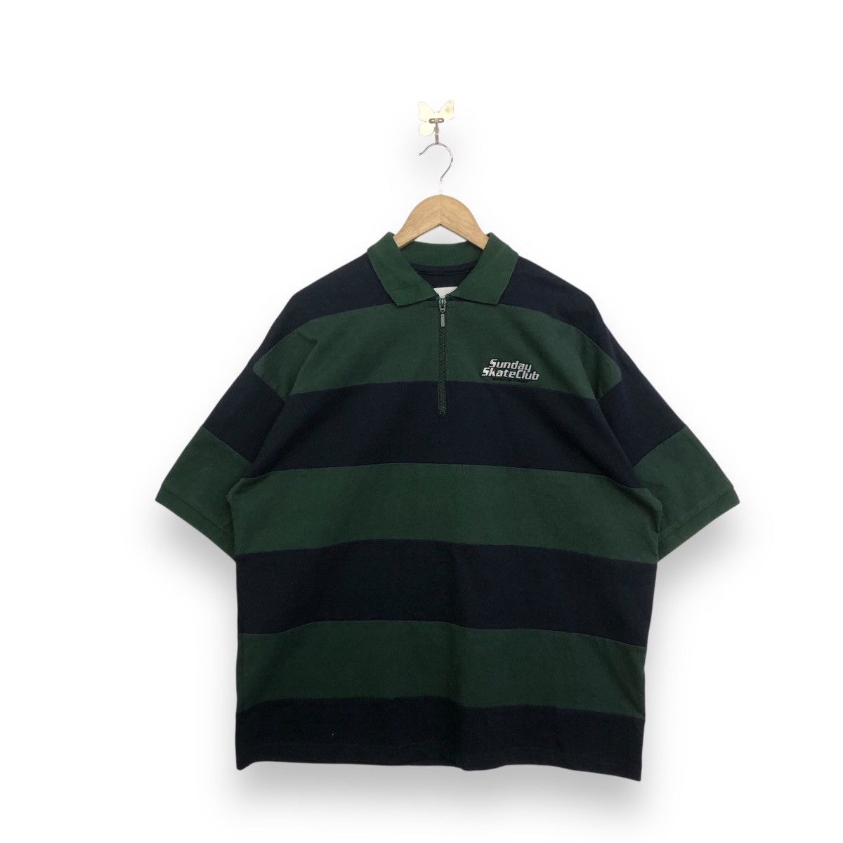 Japanese Brand WEGO SUNDAY SKATE CLUB COLOUR BLOCK OVERSIZE POLO TEE Size US M / EU 48-50 / 2 - 2 Thumbnail