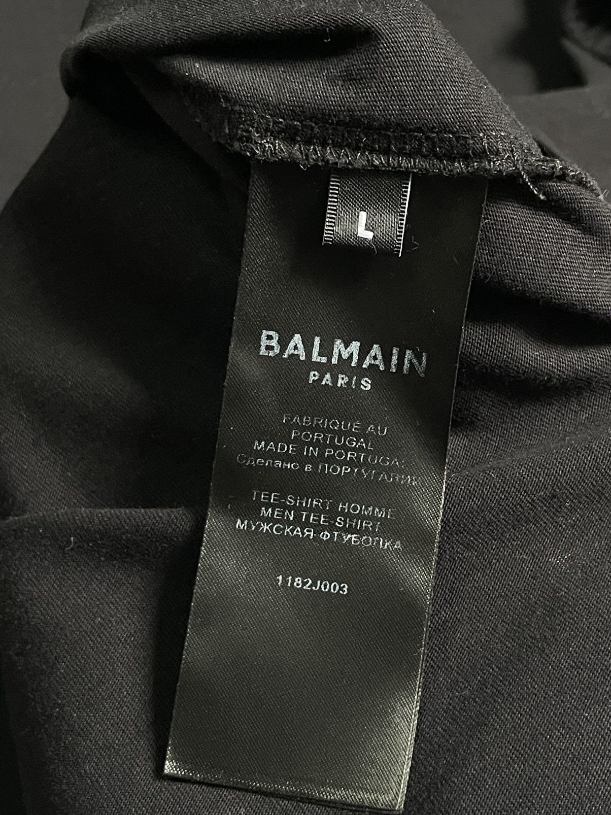 Balmain Balmain 1182J003 Black T-Shirt Size US L / EU 52-54 / 3 - 6 Thumbnail