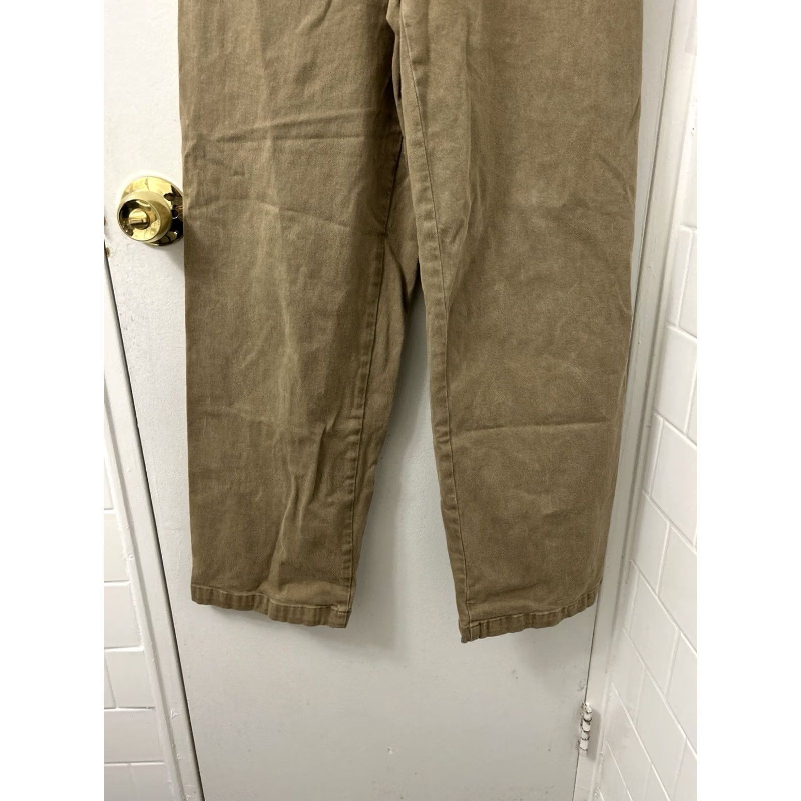 Madewell Madewell Emmett Wide-Leg Crop Pants Womens 28 x 29 Tan Brown High Rise NP907 Narrow notched Size 28" / US 6 / IT 42 - 3 Thumbnail