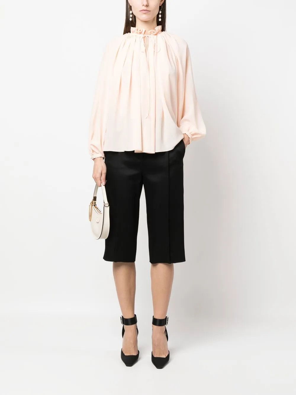 Lanvin o1y0326 Silk Blouse in Apricot Size M / US 6-8 / IT 42-44 - 2 Thumbnail