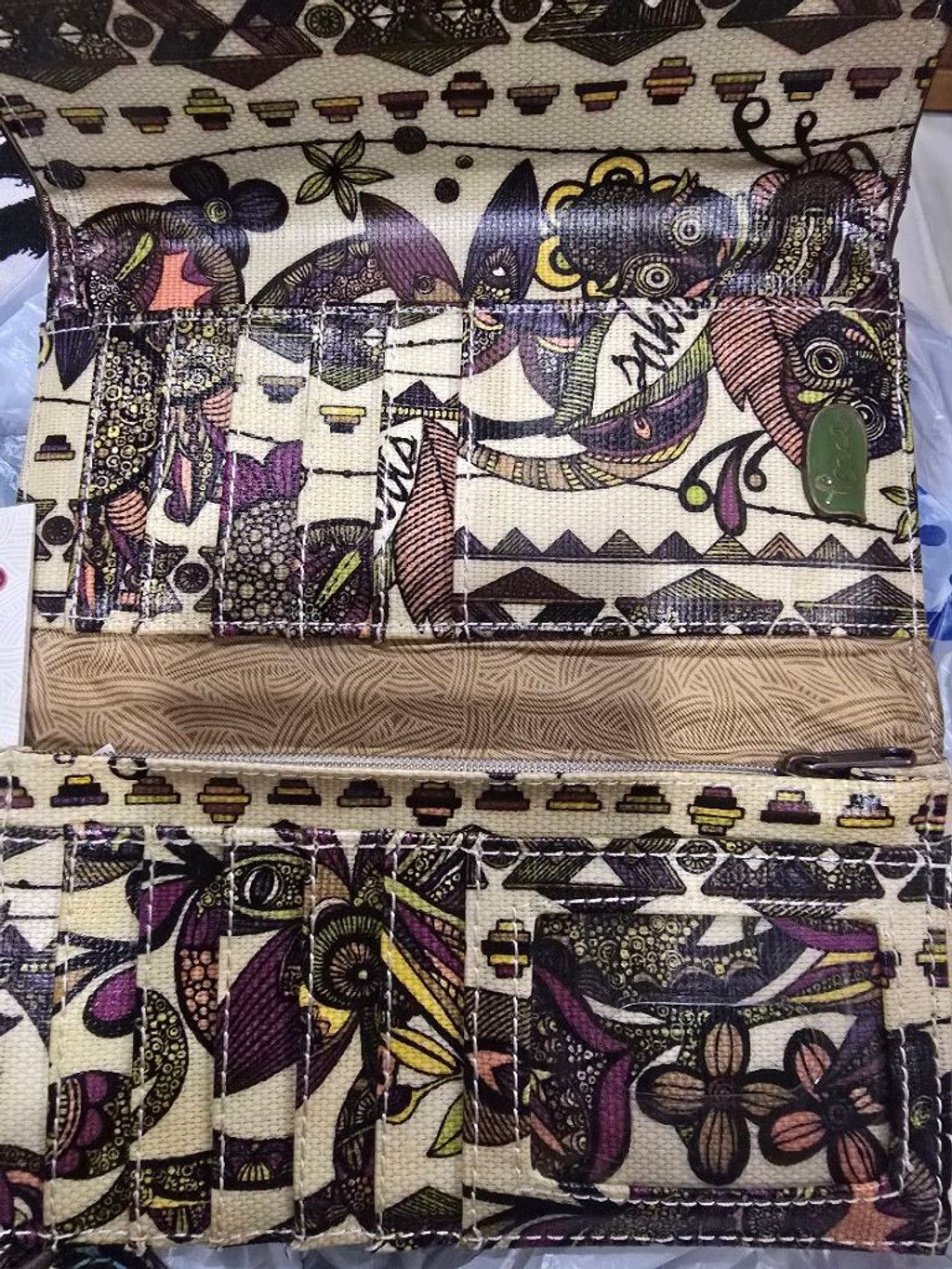 Other Women's Sakroots Artist Circle Wallet Beige Purple Pattern Size ONE SIZE - 4 Thumbnail