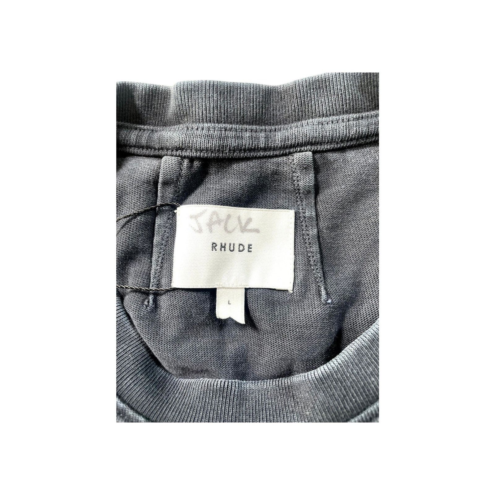 Rhude Rhude Heavy Long Sleeve Black Wash Tee Size US L / EU 52-54 / 3 - 3 Thumbnail
