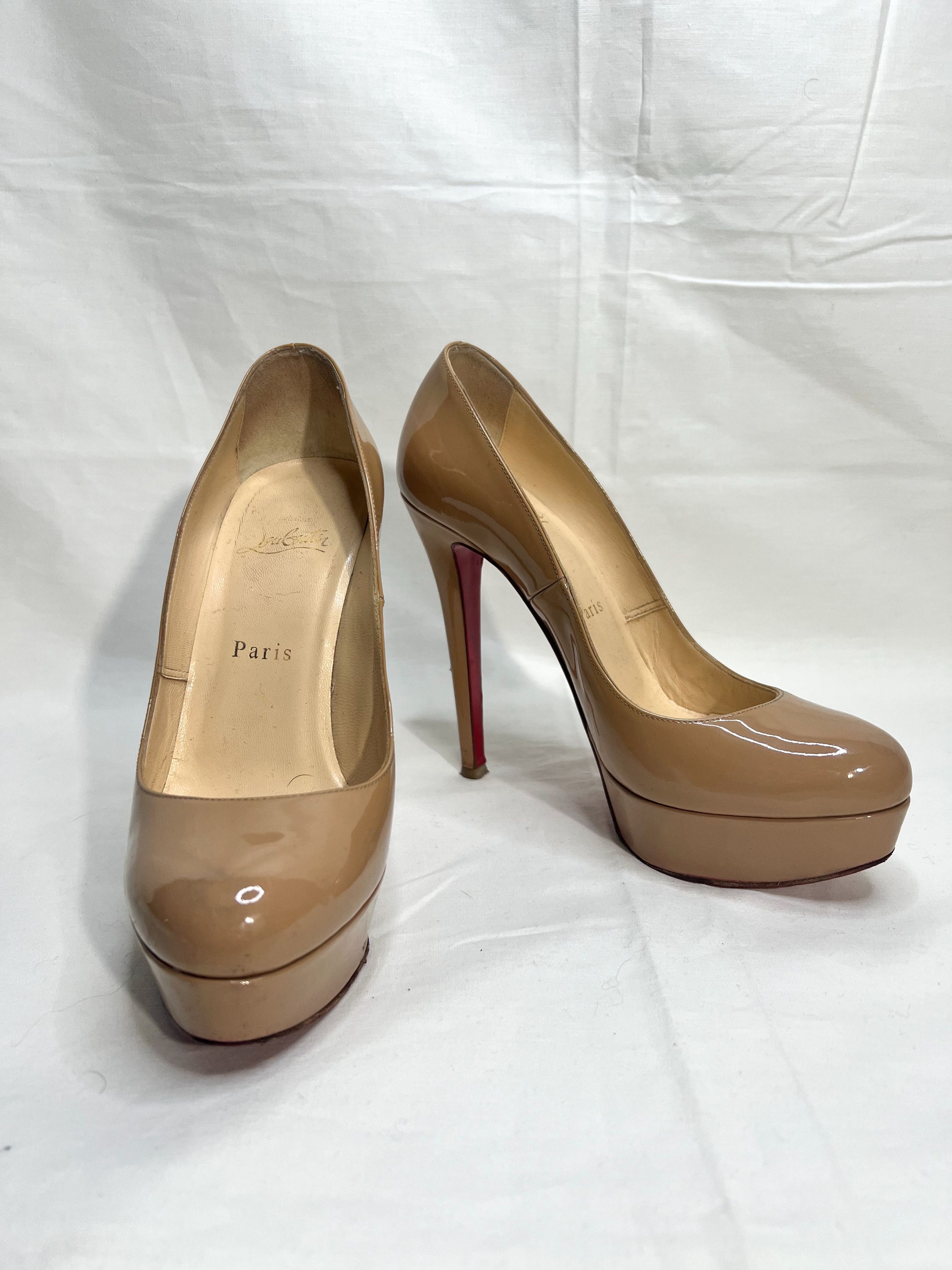 image of Christian Louboutin Bianca Model High Heel Shoes Christian Loubotin in All Nude, Women's (Size 7.5)