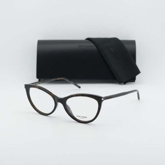 Saint Laurent Paris Saint Laurent SL833 002 Eyeglasses Dark Havana 55mm Square Size ONE SIZE - 1 Thumbnail