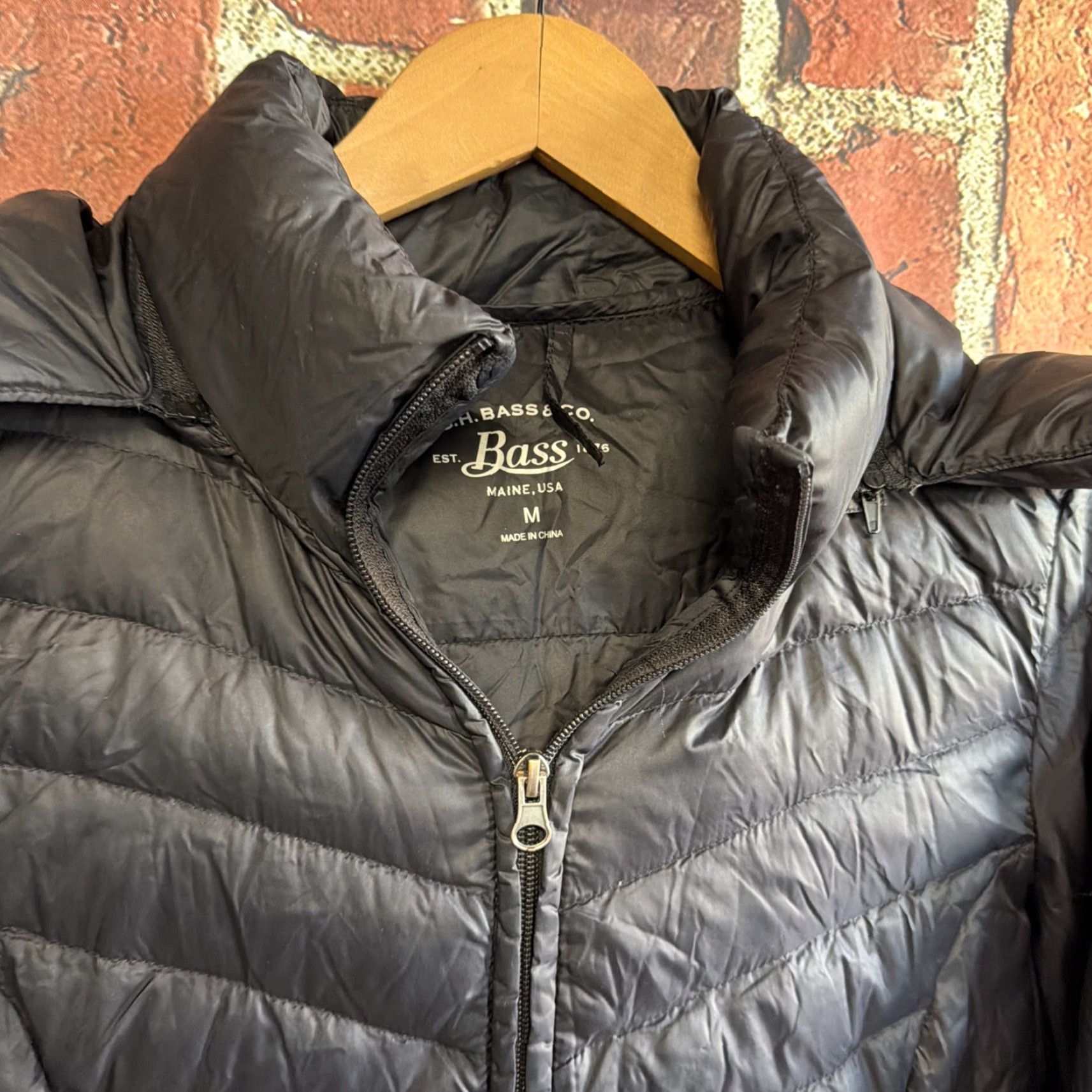 Vintage GH Bass Down Puffer Jacket Womens Medium Black Hood Winter Parka Gorpcore Size M / US 6-8 / IT 42-44 - 2 Thumbnail