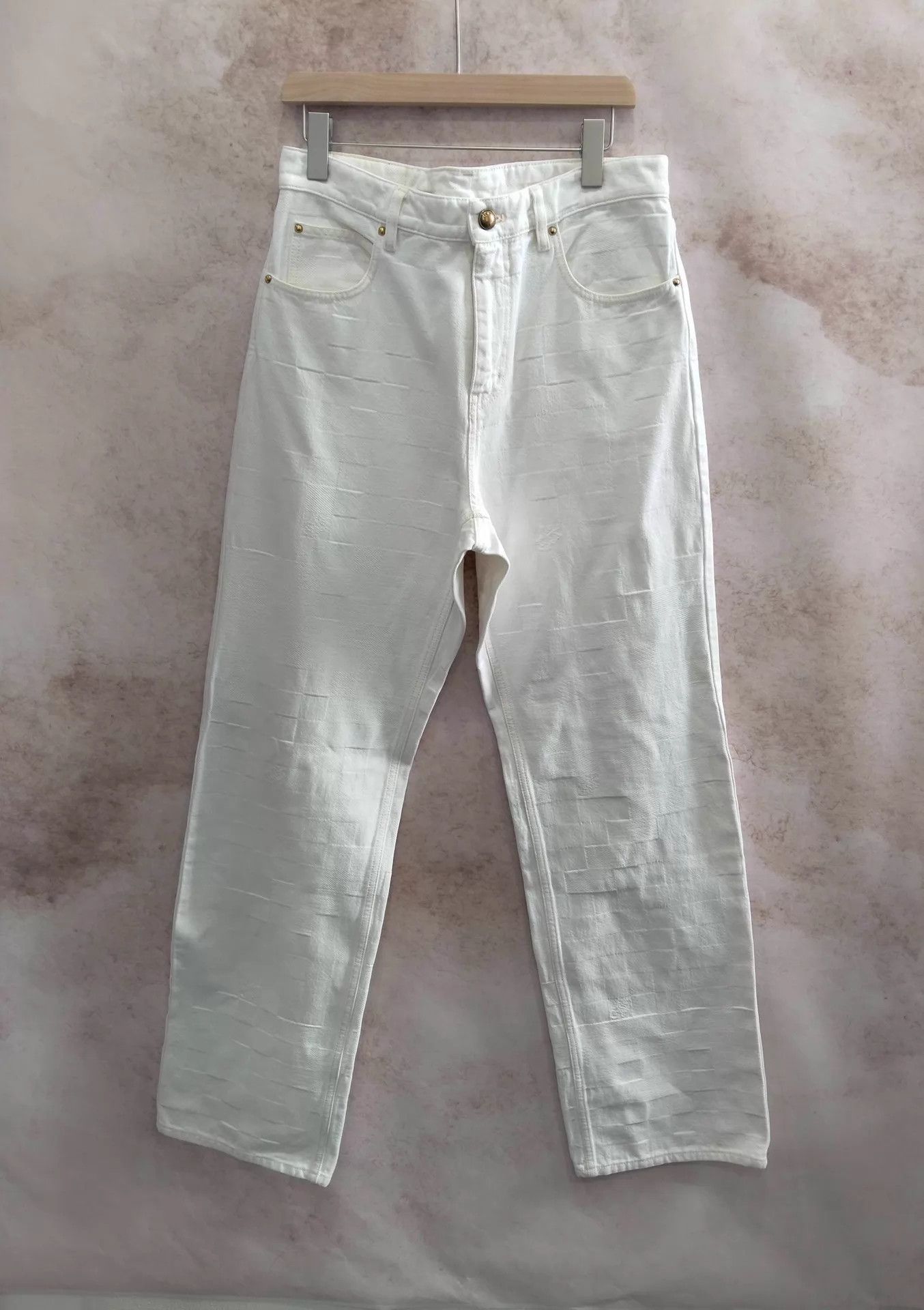 Louis Vuitton LV Damier Embroidered Leather Patch Denim Pants 30 Size US 30 / EU 46 - 1 Thumbnail