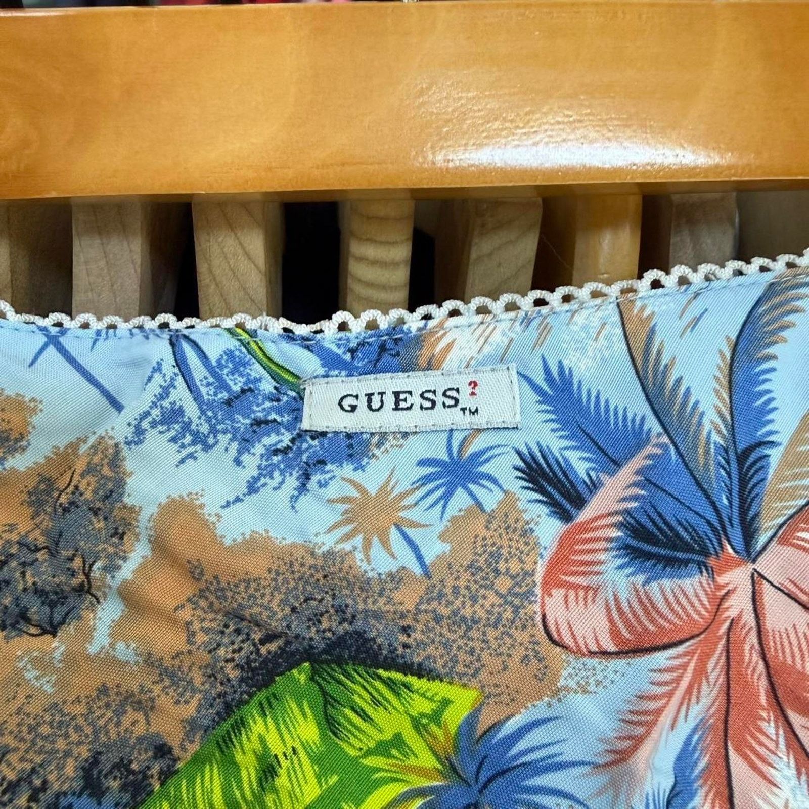 Guess Vintage 90s Women’s Guess Tropical Pattern Skirt Size 29" - 8 Thumbnail