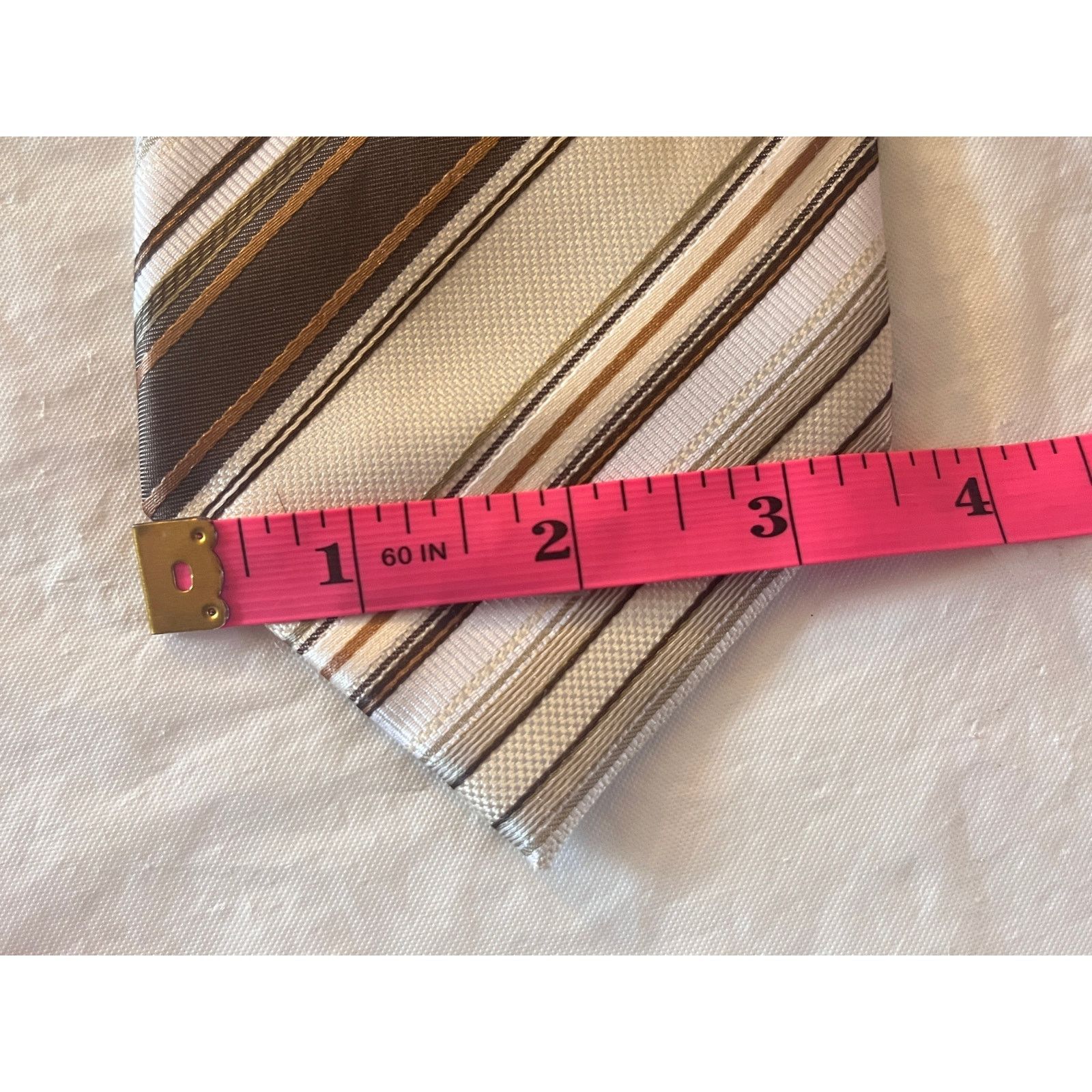 Other Valerio Garati Necktie - 100% Polyester Striped Tie Brown Size ONE SIZE - 12 Thumbnail