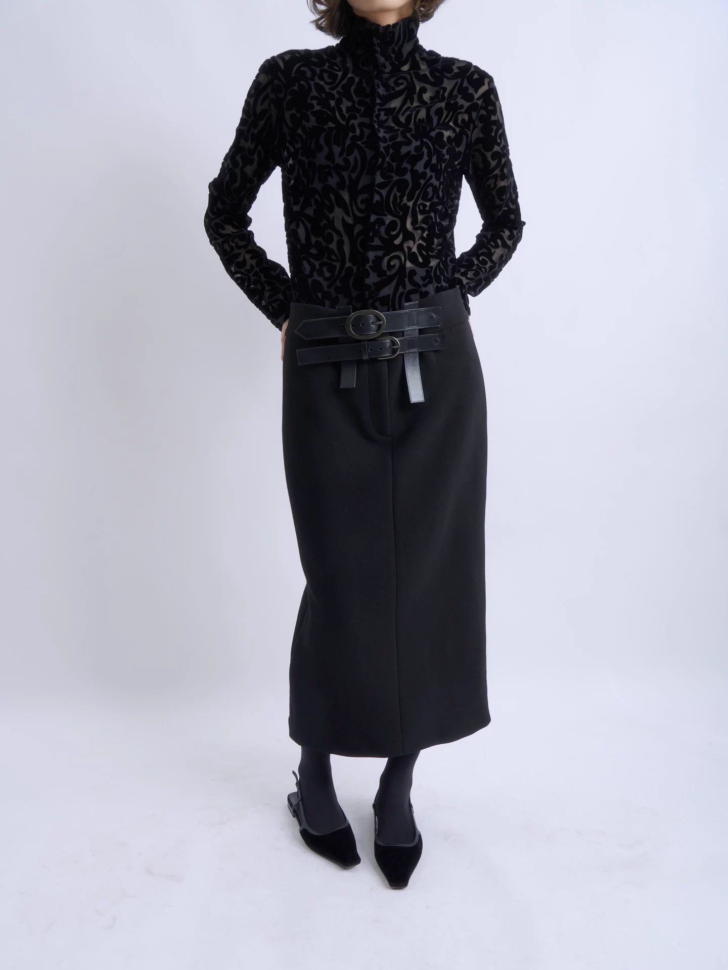 Tom Ford Tom Ford double belt high-waist wool midi skirt Size XS / US 0-2 / IT 36-38 - 7 Thumbnail