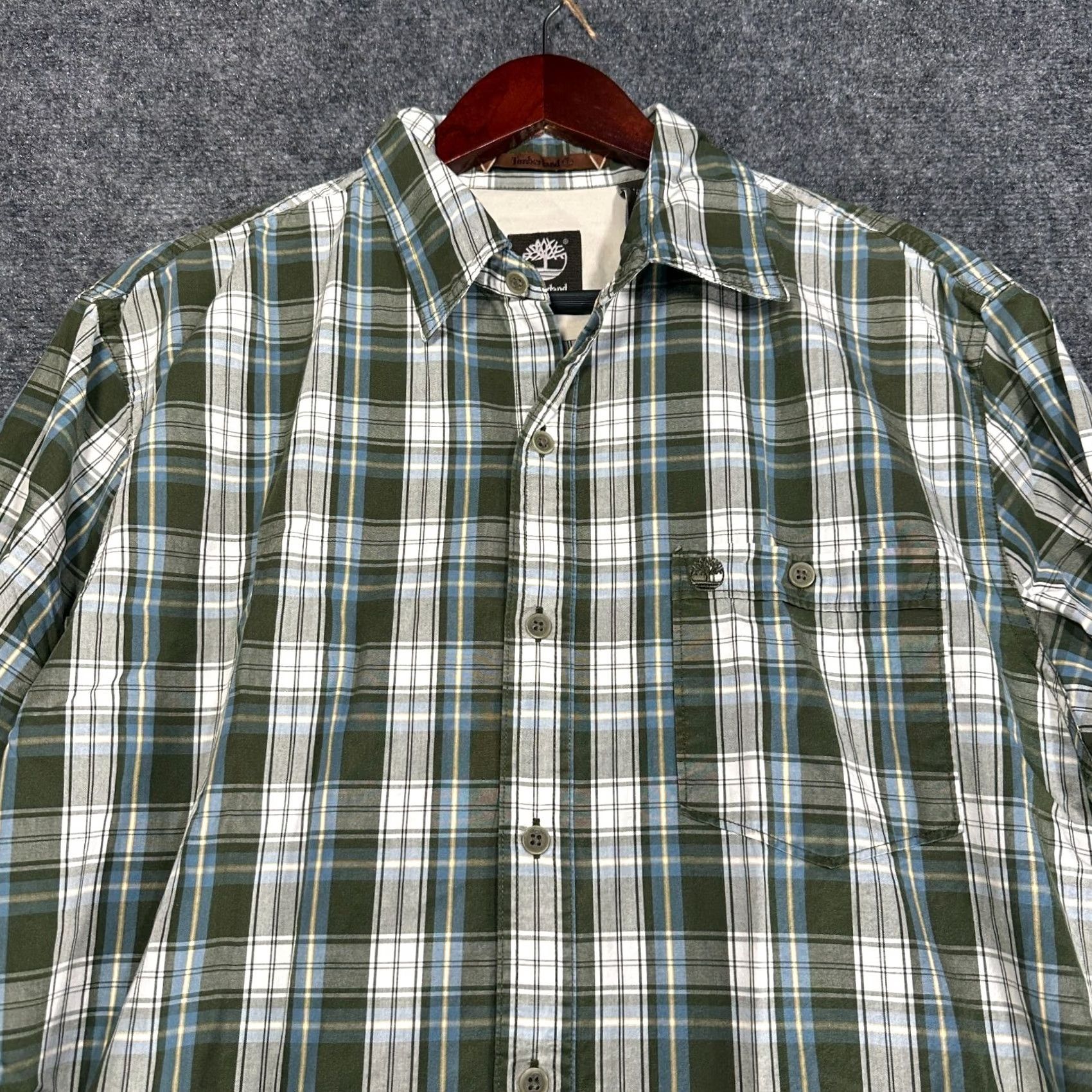 Timberland Timberland Shirt Mens M Green Cotton Plaid Button Up Pocket Long Sleeve Size US M / EU 48-50 / 2 - 5 Thumbnail