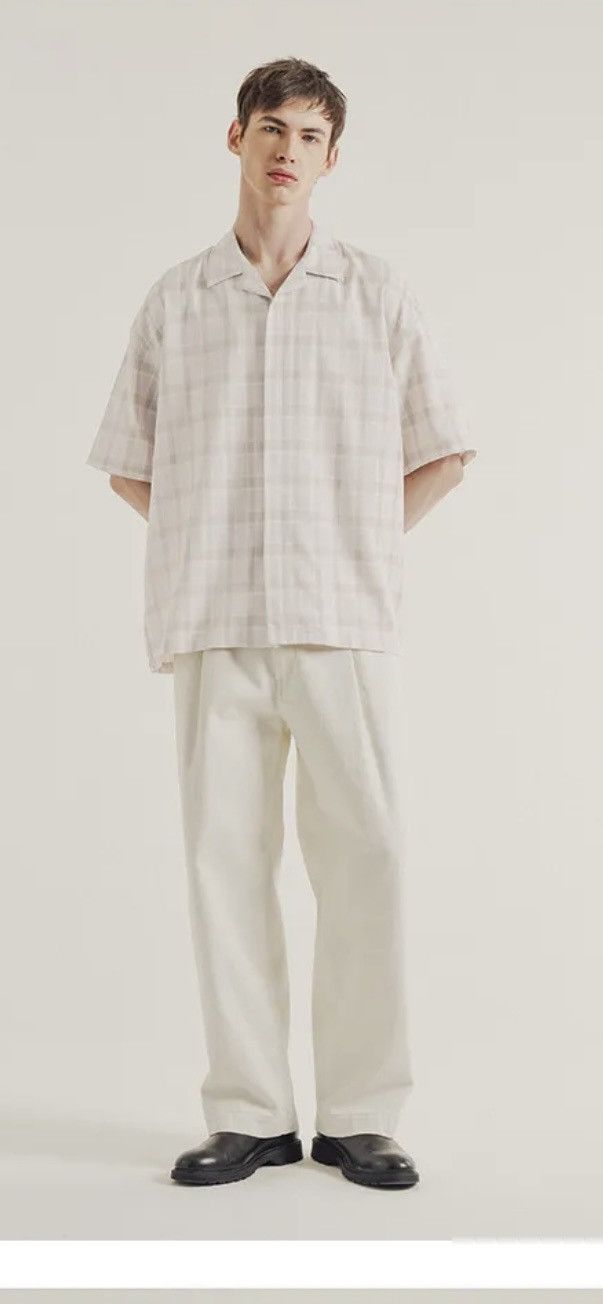 Beams Plus BESLOW Open Collar Check Half Sleeve Shirt Beige Check Size US L / EU 52-54 / 3 - 13 Thumbnail