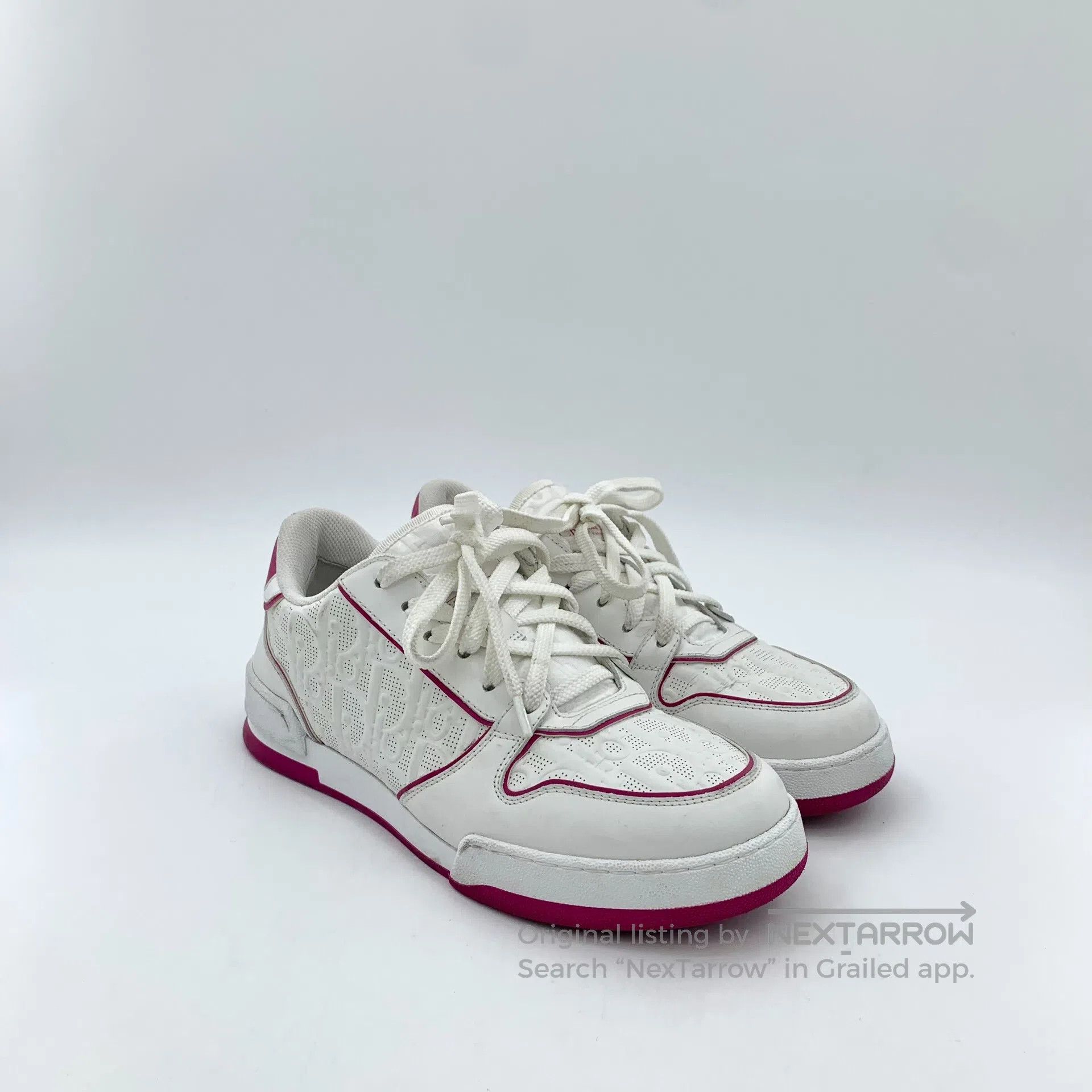 Dior Dior White logo embossed leather lace-up casual flat shoes Size US 5.5 / IT 35.5 - 2 Thumbnail