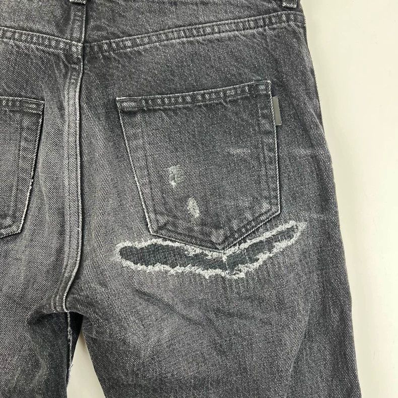 Saint Laurent Paris Saint Laurent ParisD18 Smoky Black Water Ripple Wash Jeans Size US 27 - 7 Thumbnail