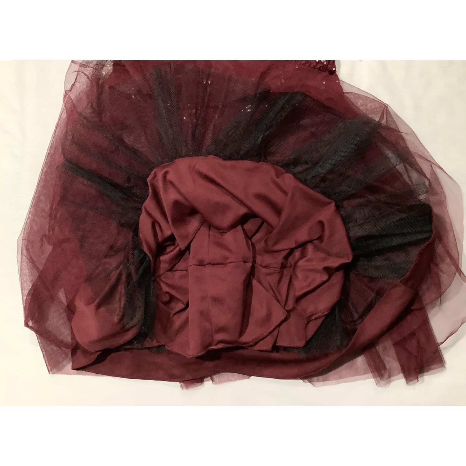 Vintage Juno Dress Womens Large Burgundy Lace Tulle Embellished Party Made USA 1067 Size L / US 10 / IT 46 - 5 Thumbnail