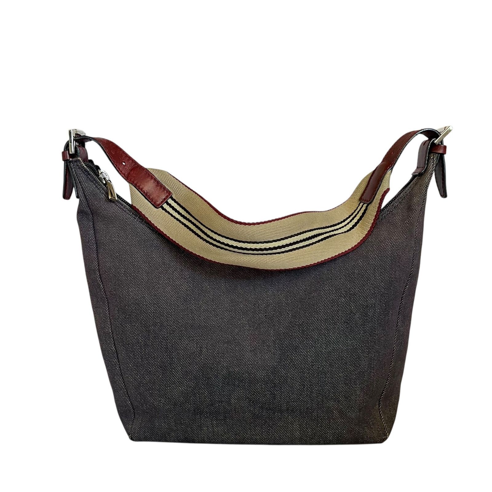 Burberry × Vintage Burberry Vintage Denim Blue Icon Stripe Strap Shoulder Bag Size ONE SIZE - 15 Thumbnail