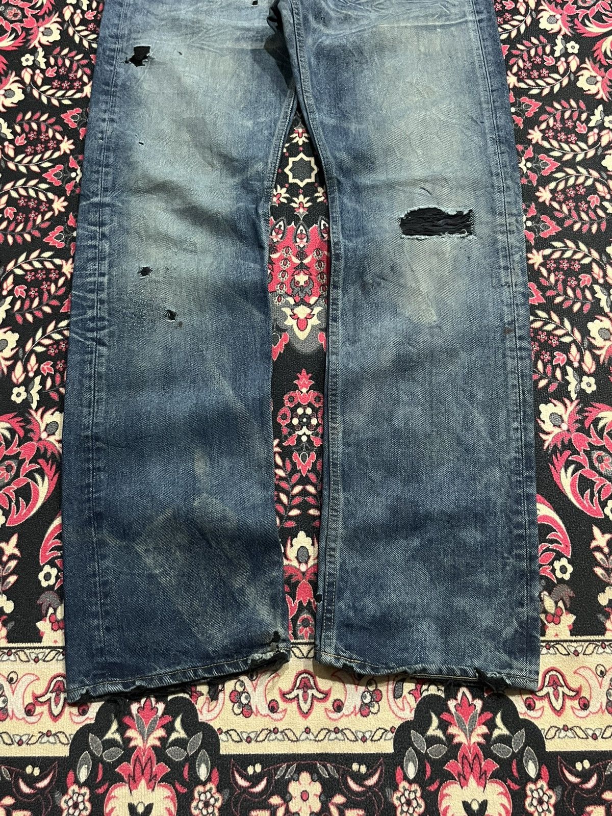 Spellbound Japanese Brand Spellbound Dark Faded Blue Fringe Ripped Jean Size US 30 / EU 46 - 9 Thumbnail