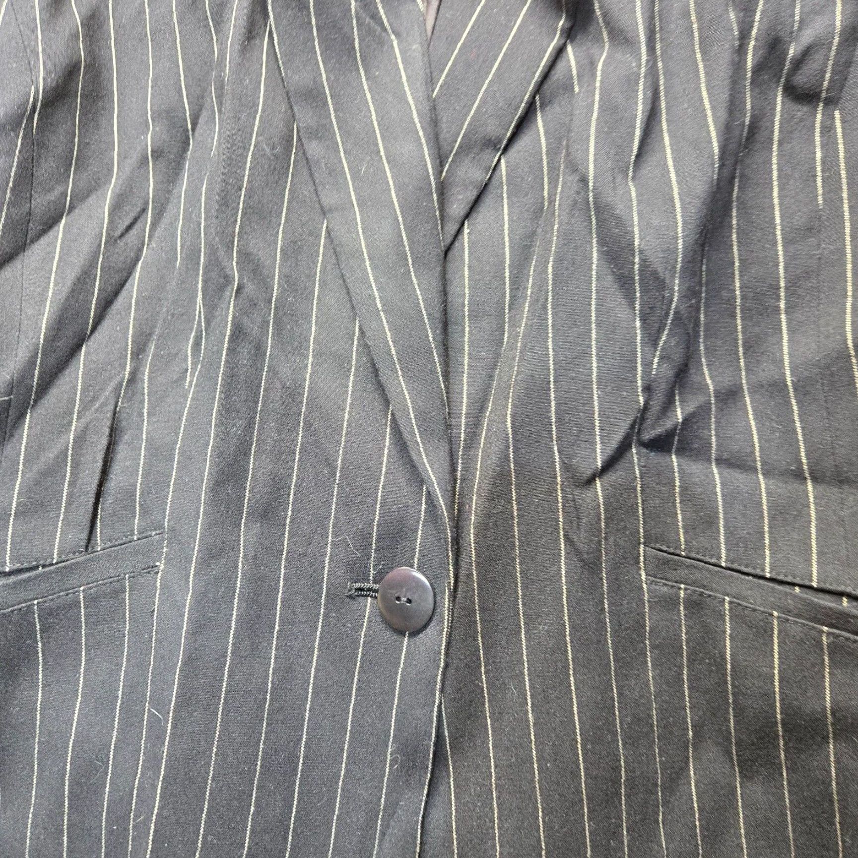 Vintage Amanda Smith Blazer Jacket Striped Adult Women's Size 12 Black Lined Polyester Size XL / US 12-14 / IT 48-50 - 2 Thumbnail