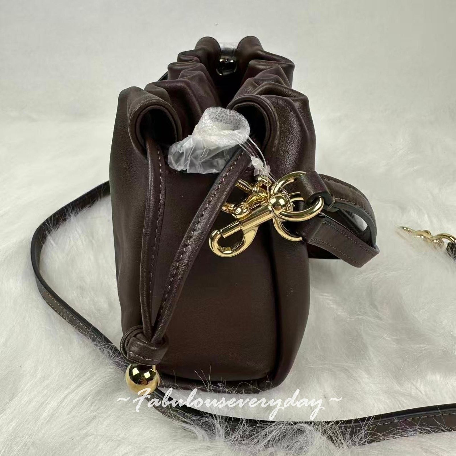 Coach Coach Faye Shoulder Bag Crossbody Leather/Gold/Maple CV529 Size ONE SIZE - 5 Thumbnail