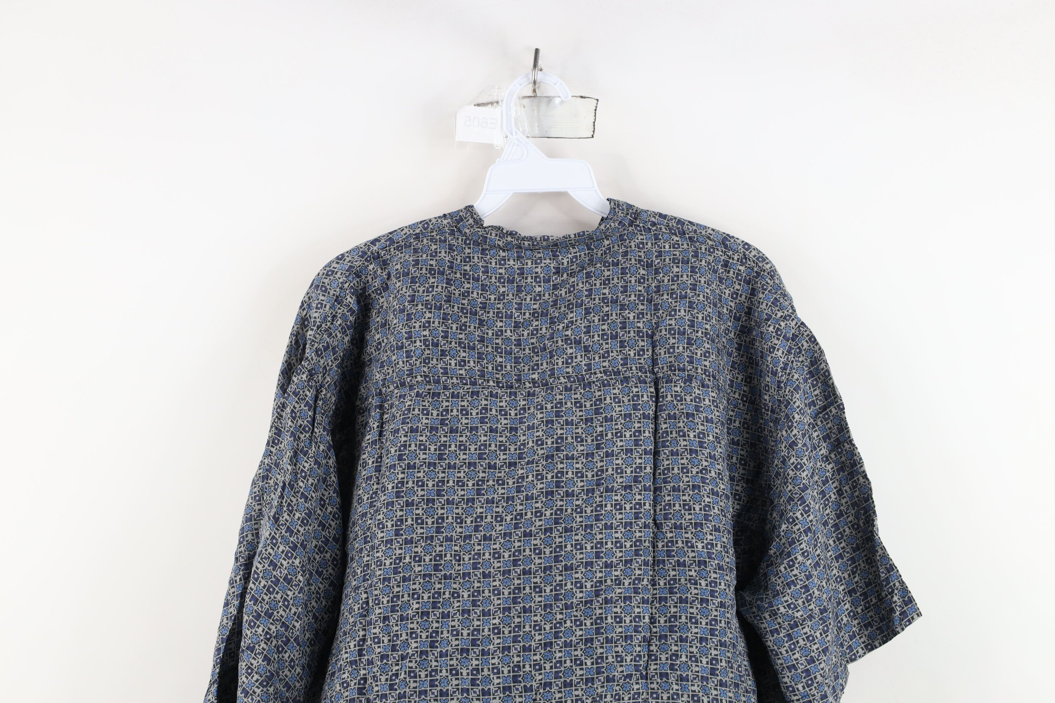 Vintage Vintage 90s Streetwear Silk Flower Band Collar Button Shirt Size US L / EU 52-54 / 3 - 11 Thumbnail