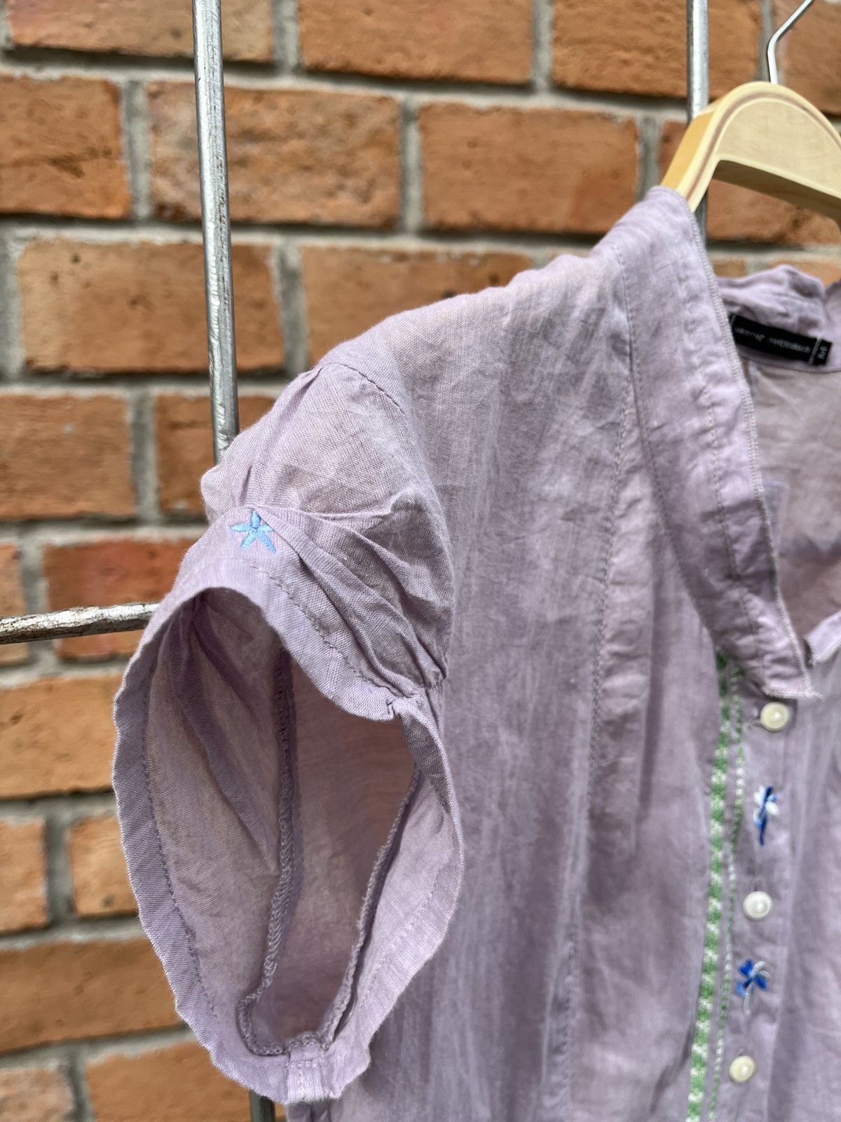 Marithe + Francois Girbaud Marithe Francois GirbaudLight Purple Blouse with Embroidered Size ONE SIZE - 8 Thumbnail