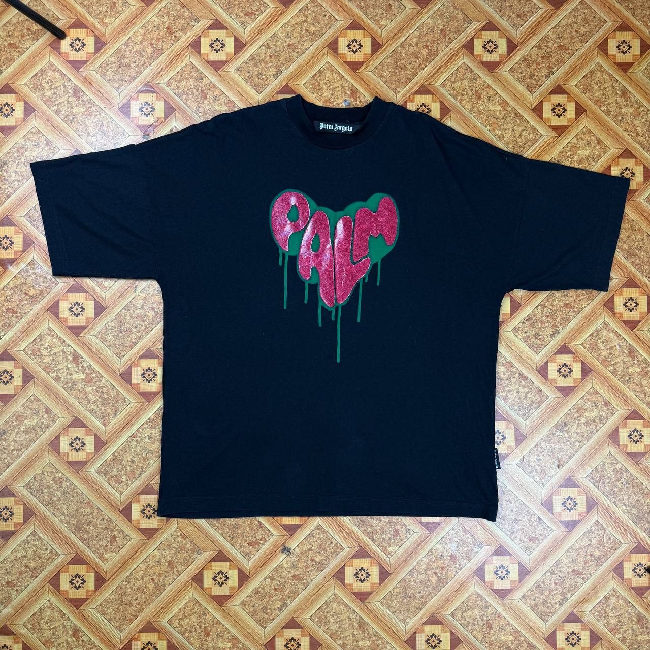 Palm Angels Palm Angels Palm Spray Heart T-Shirt Black Red Green Men's Size US S / EU 44-46 / 1 - 2 Thumbnail