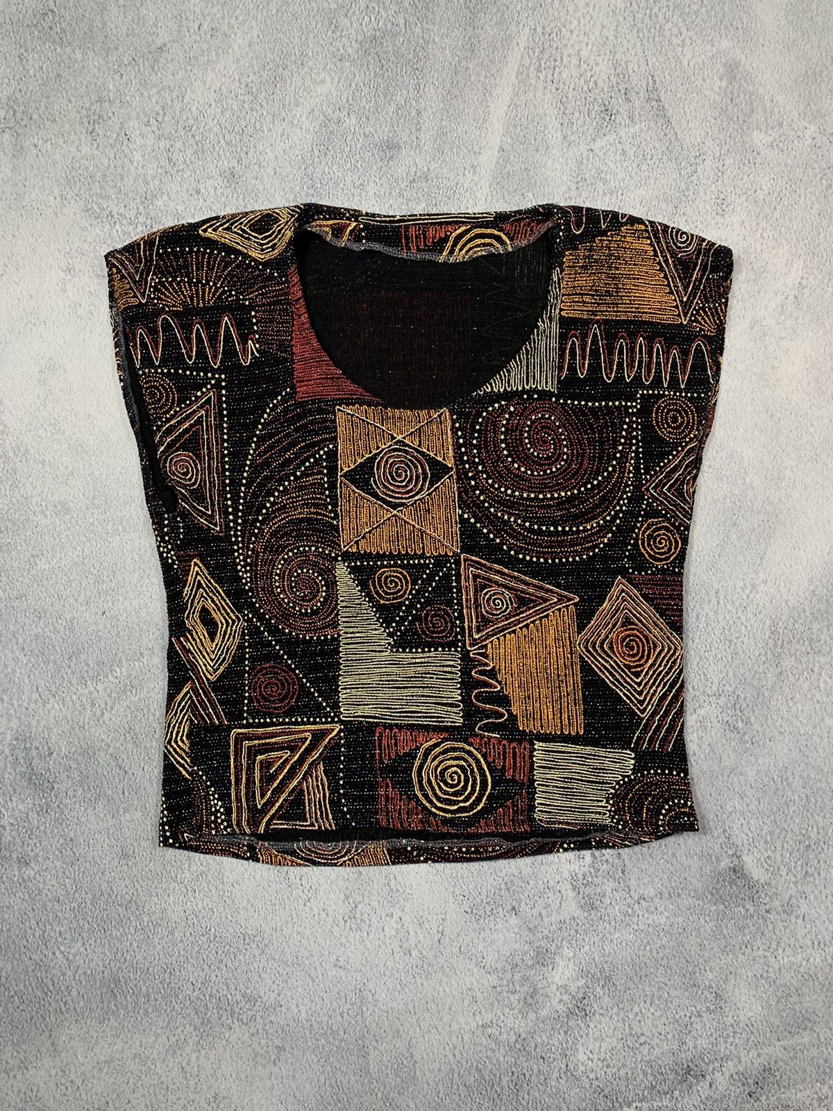 Japanese Brand × Vintage VintageY2K Geometric Japanese abstract tank top retro style Size S / US 4 / IT 40 - 1 Thumbnail