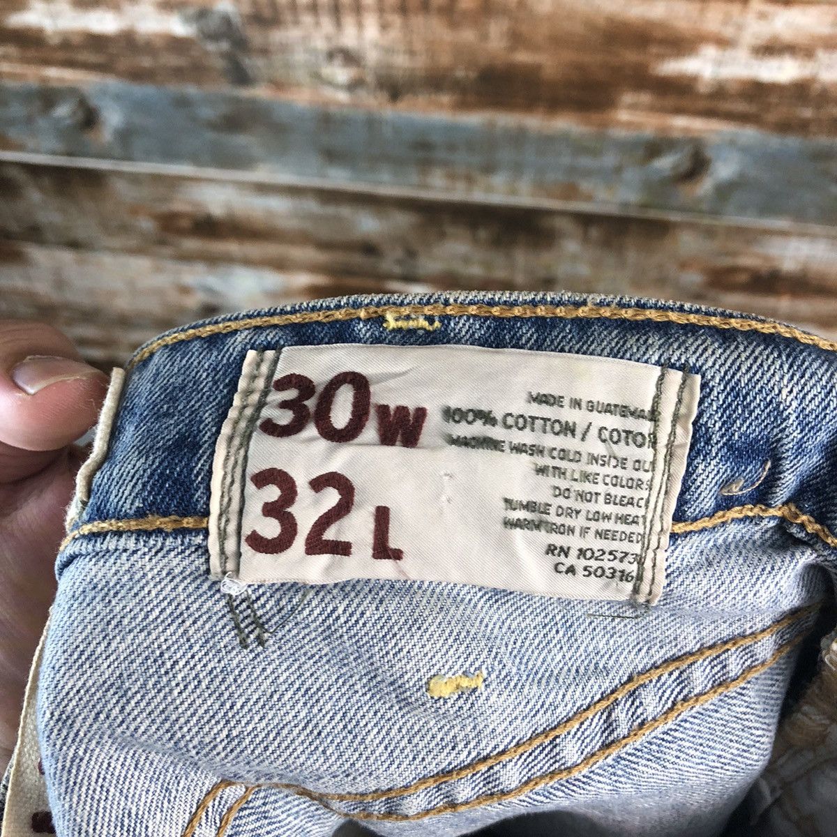 Japanese Brand Hollister Blue Distressed ripped Denim Pants #A1415 Size US 31 - 24 Thumbnail