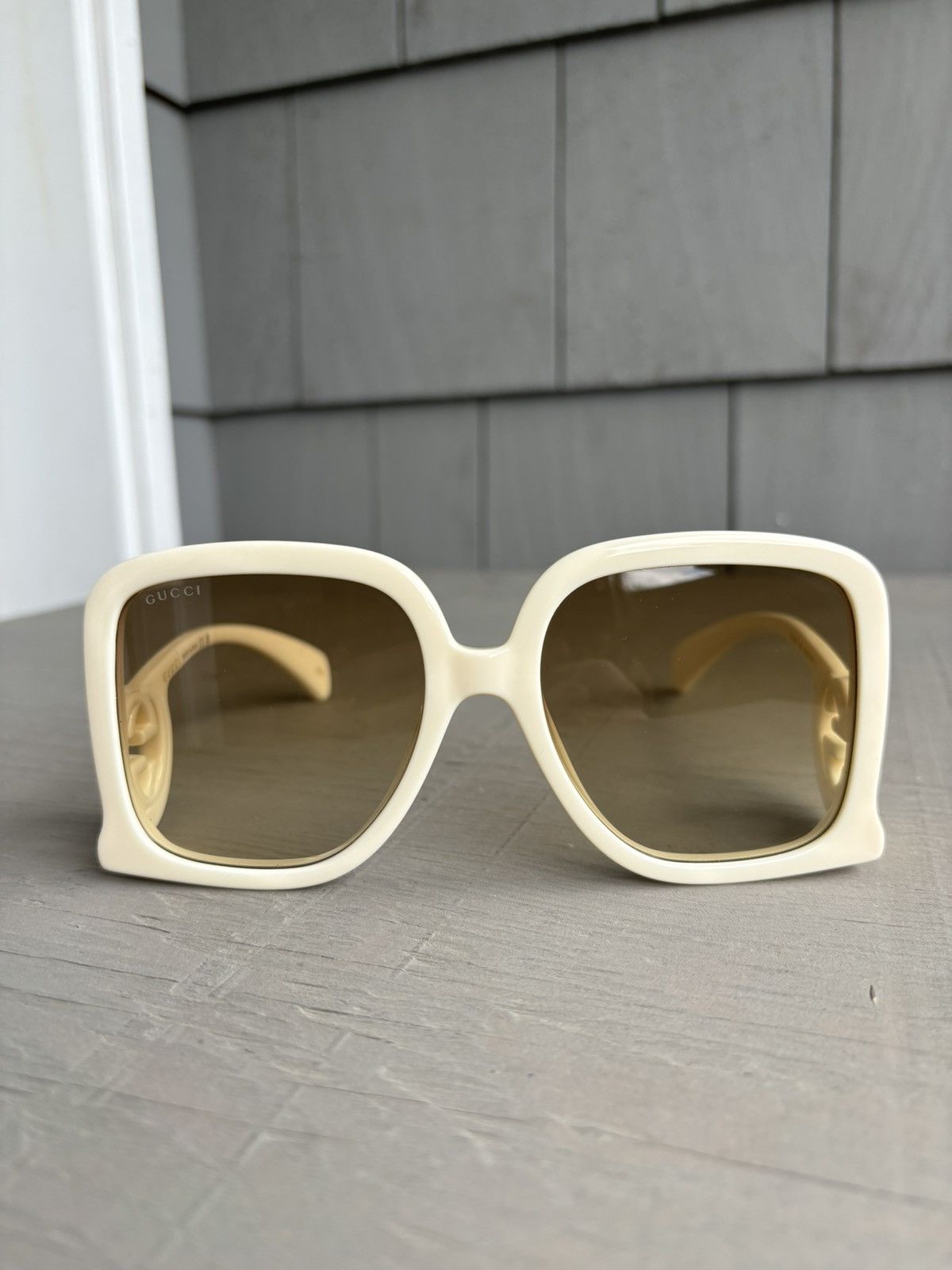 Designer × Gucci Gucci Sunglasses Oversized Offwhite GG1326S Huge Case Y2K Size ONE SIZE - 11 Thumbnail