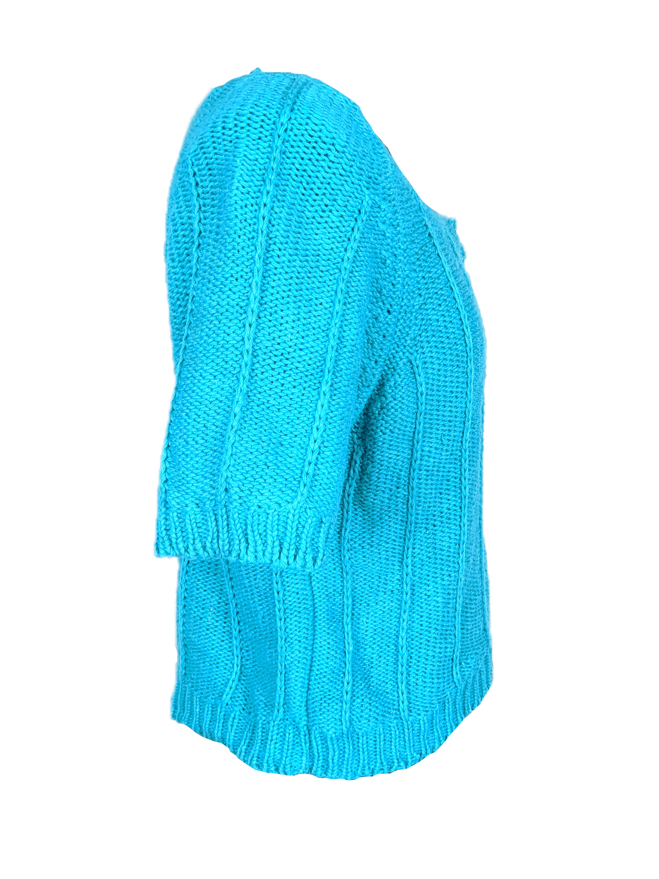 Vintage 1980's Blue Knit Top Size ONE SIZE - 3 Thumbnail