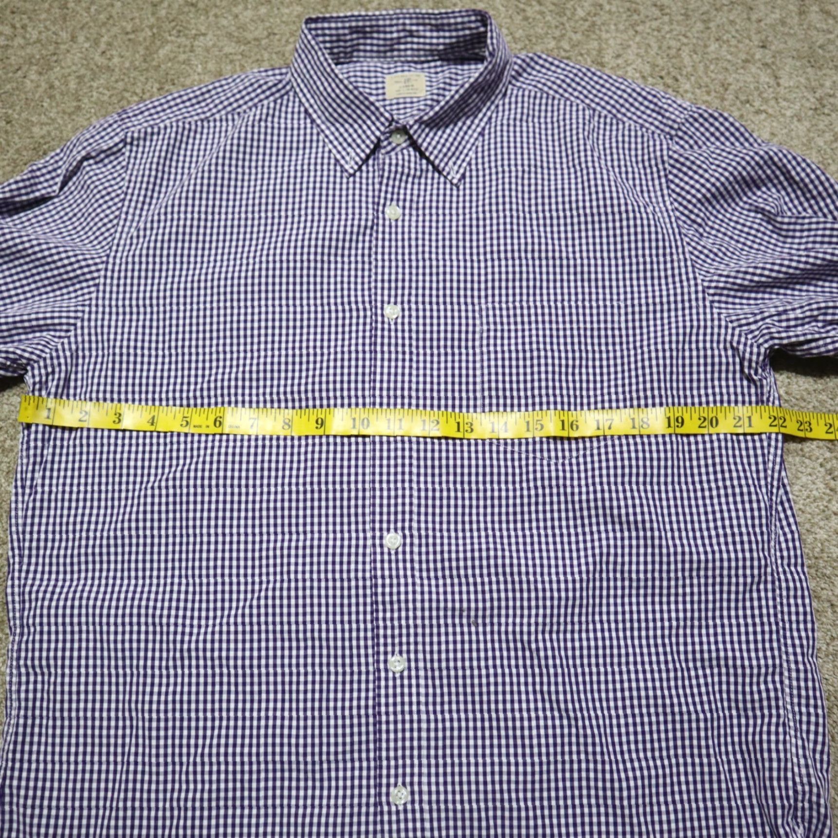 J.Crew VINTAGE J.CREW Checkered Shirt Adult Large Purple Slim Fit Button-Up Mens Size US L / EU 52-54 / 3 - 4 Thumbnail