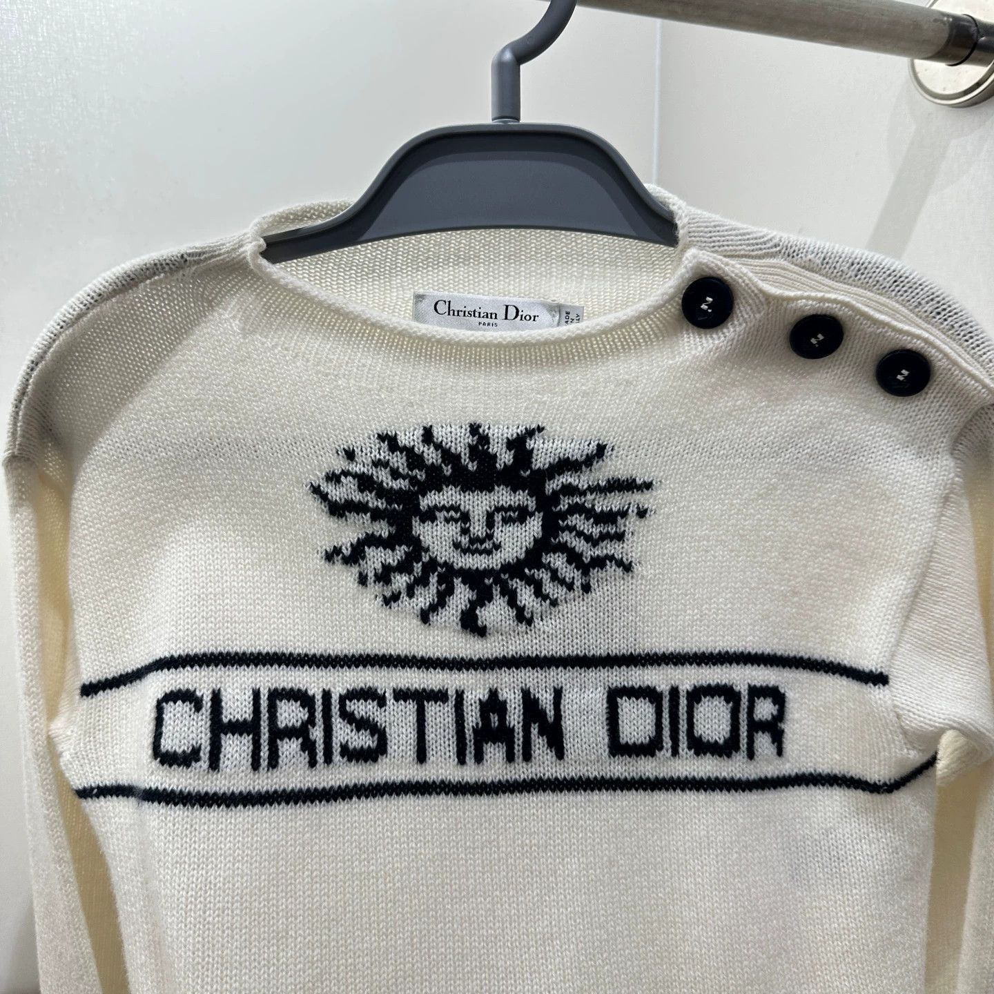 Christian Dior Monsieur Christian Dior mar595 Sun Logo Shldr Cashmere Sweater 36 Size XS / US 0-2 / IT 36-38 - 6 Thumbnail