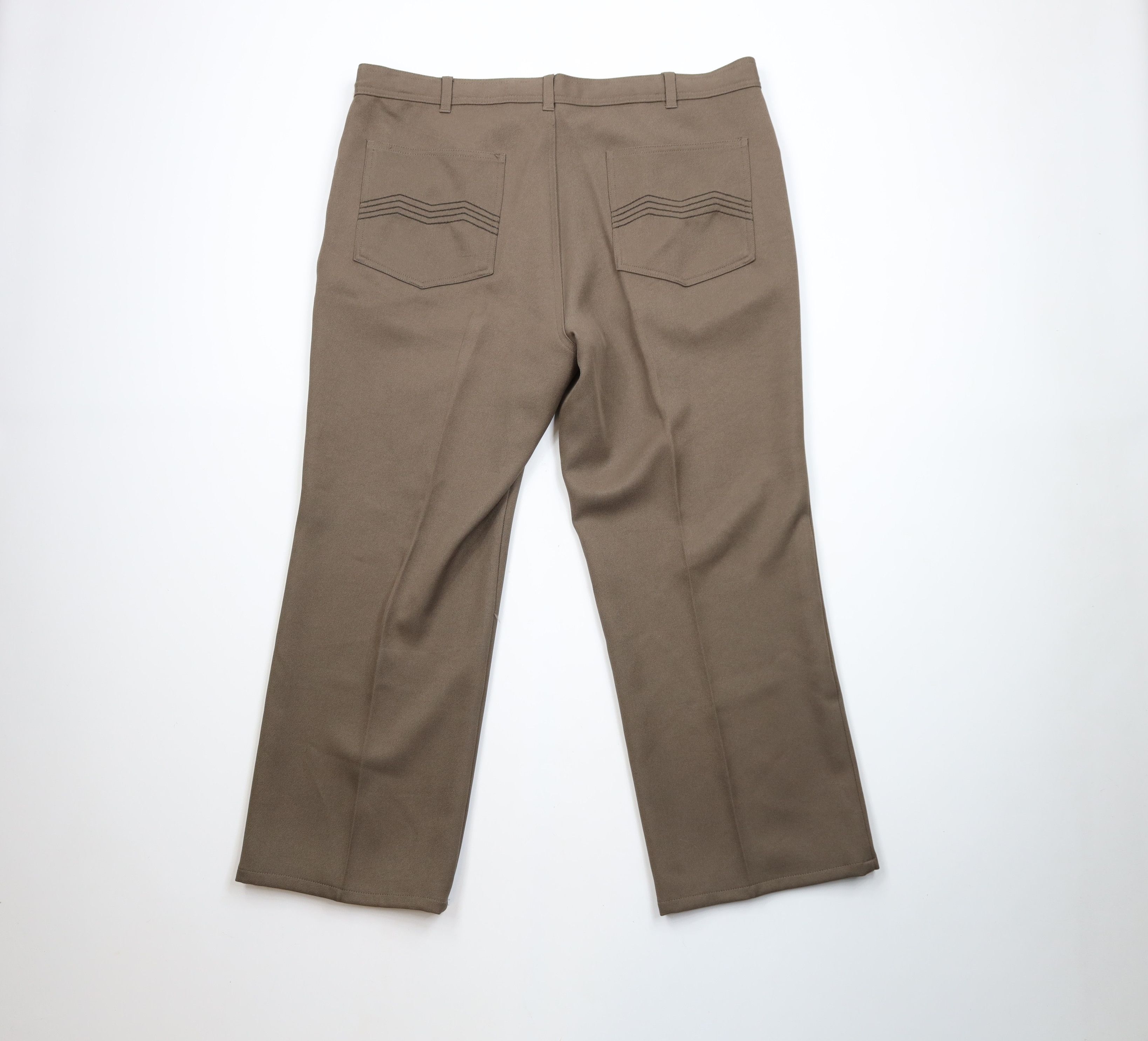 Vintage Vintage 90s Streetwear Flared Wide Leg Chino Pants Brown Size US 40 / EU 56 - 8 Thumbnail