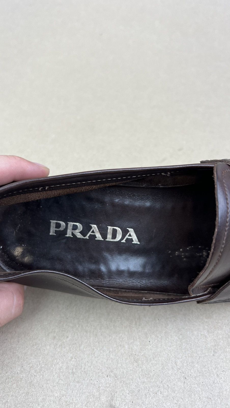 Prada PRADA Loafers Leather Penny Shoes Dark Brown Men's Size US 7.5 / EU 40-41 - 12 Thumbnail