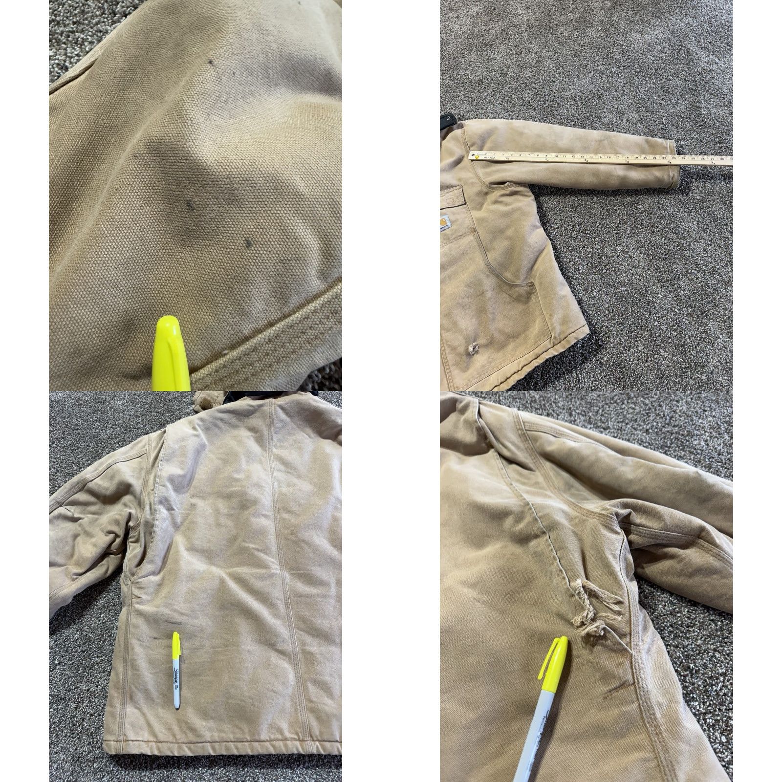 Carhartt VINTAGE Carhartt Jacket 3XL Tan Distressed Faded 90s Workwear Logo Quilted Zipper Carhartt C03 Mens Size US XXL / EU 58 / 5 - 9 Thumbnail