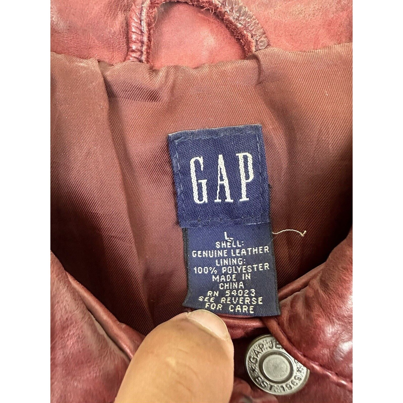 Gap × Vintage Vintage 1999 Gap Leather Jacket Size L / US 10 / IT 46 - 4 Thumbnail