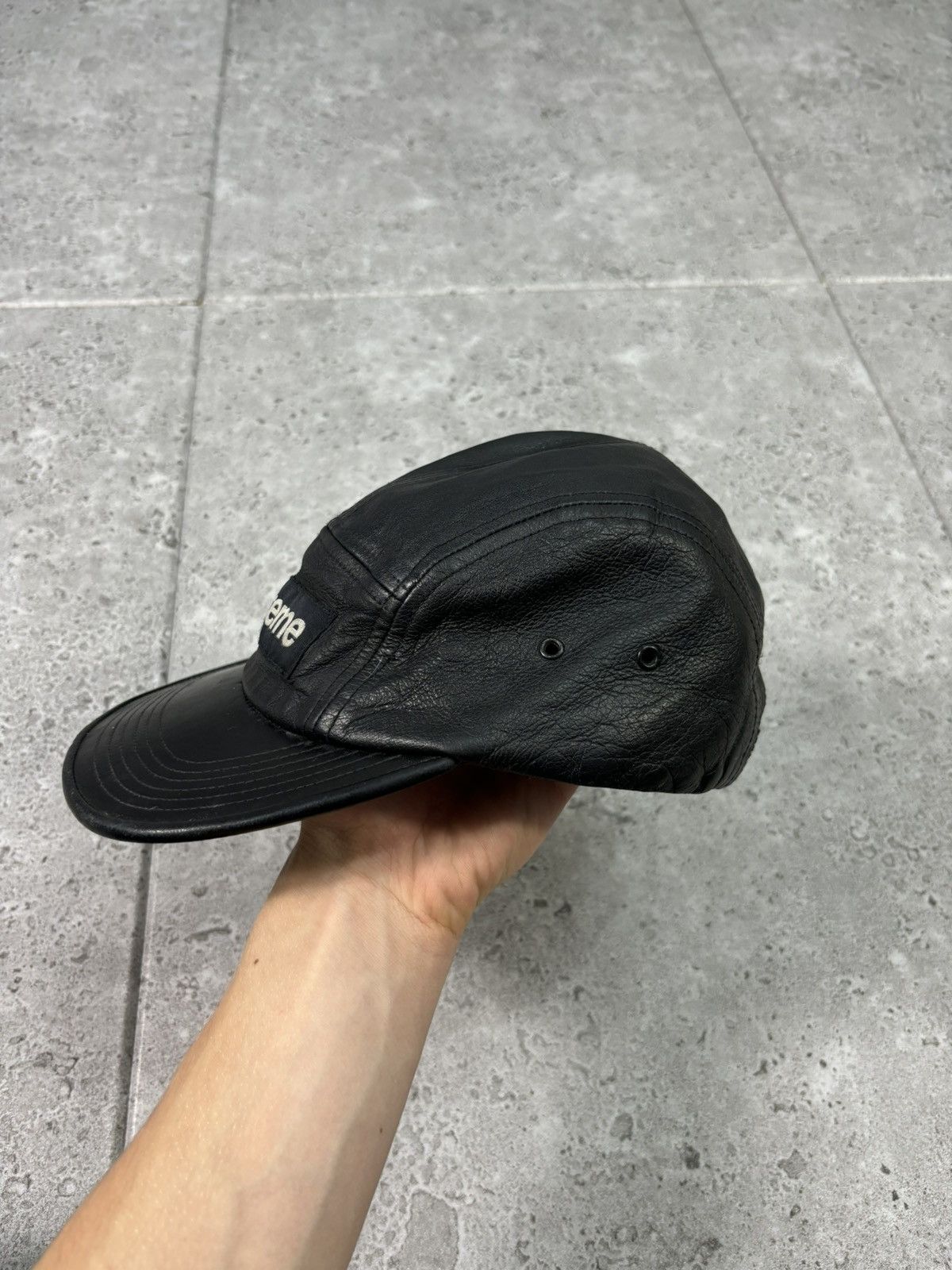 Japanese Brand × Supreme FW09 Supreme Genuine Leather Camp Cap Hat Japanese Style Size ONE SIZE - 4 Thumbnail