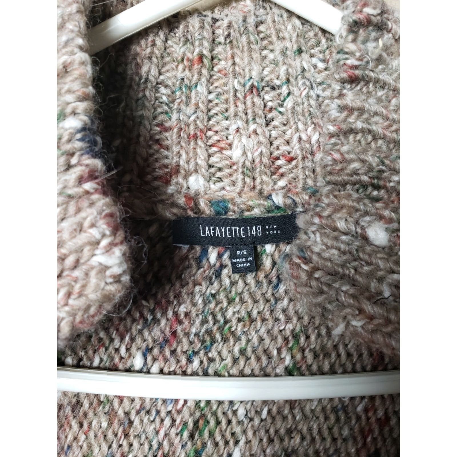Vintage Lafayette 148 New York Cardigan Knit Wool Blend 1/2 Sleeve Marled -Size PS Beige Womens Cardigan Size S / US 4 / IT 40 - 5 Thumbnail